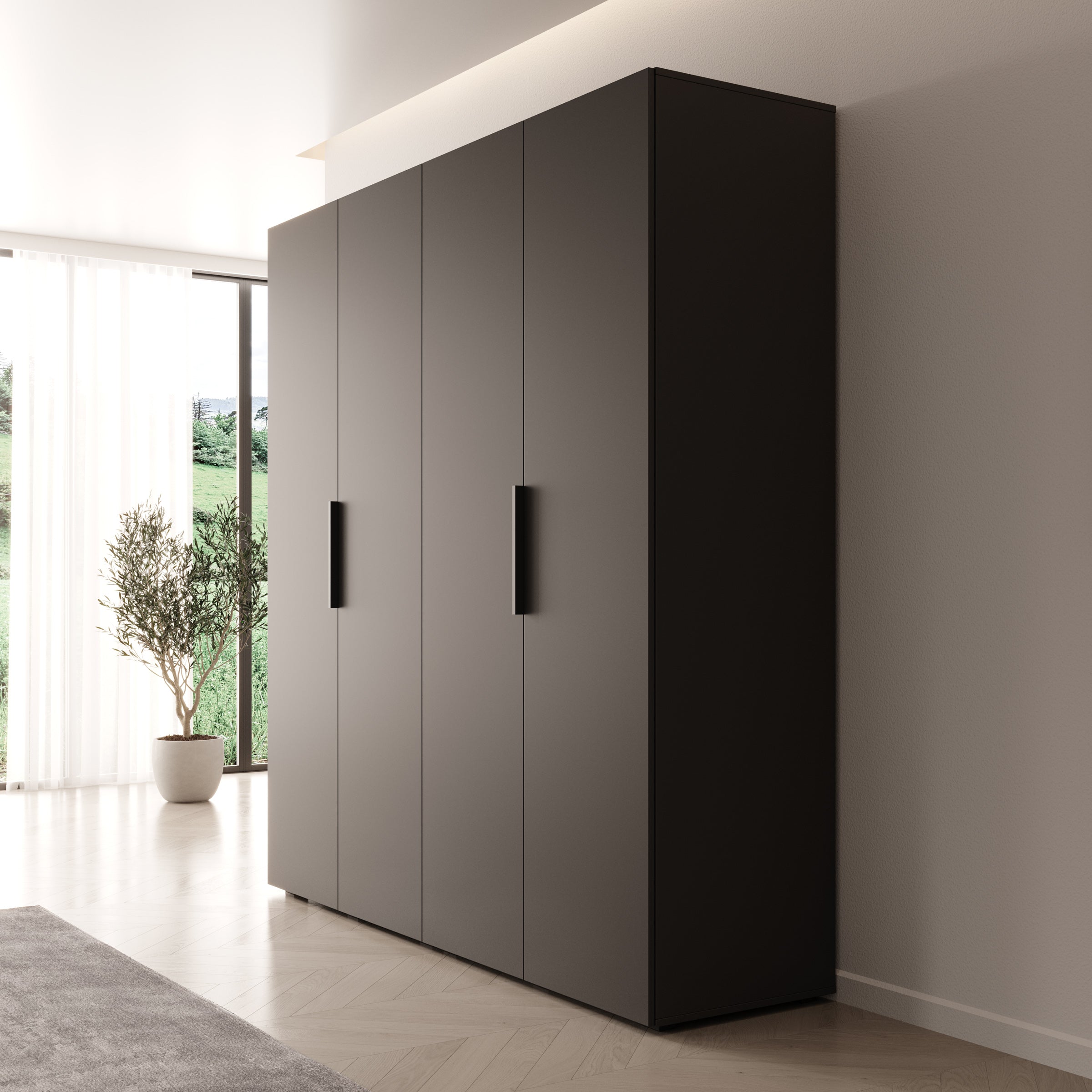 Marquesa - Kledingkast - Zwart - 200x50x202 cm