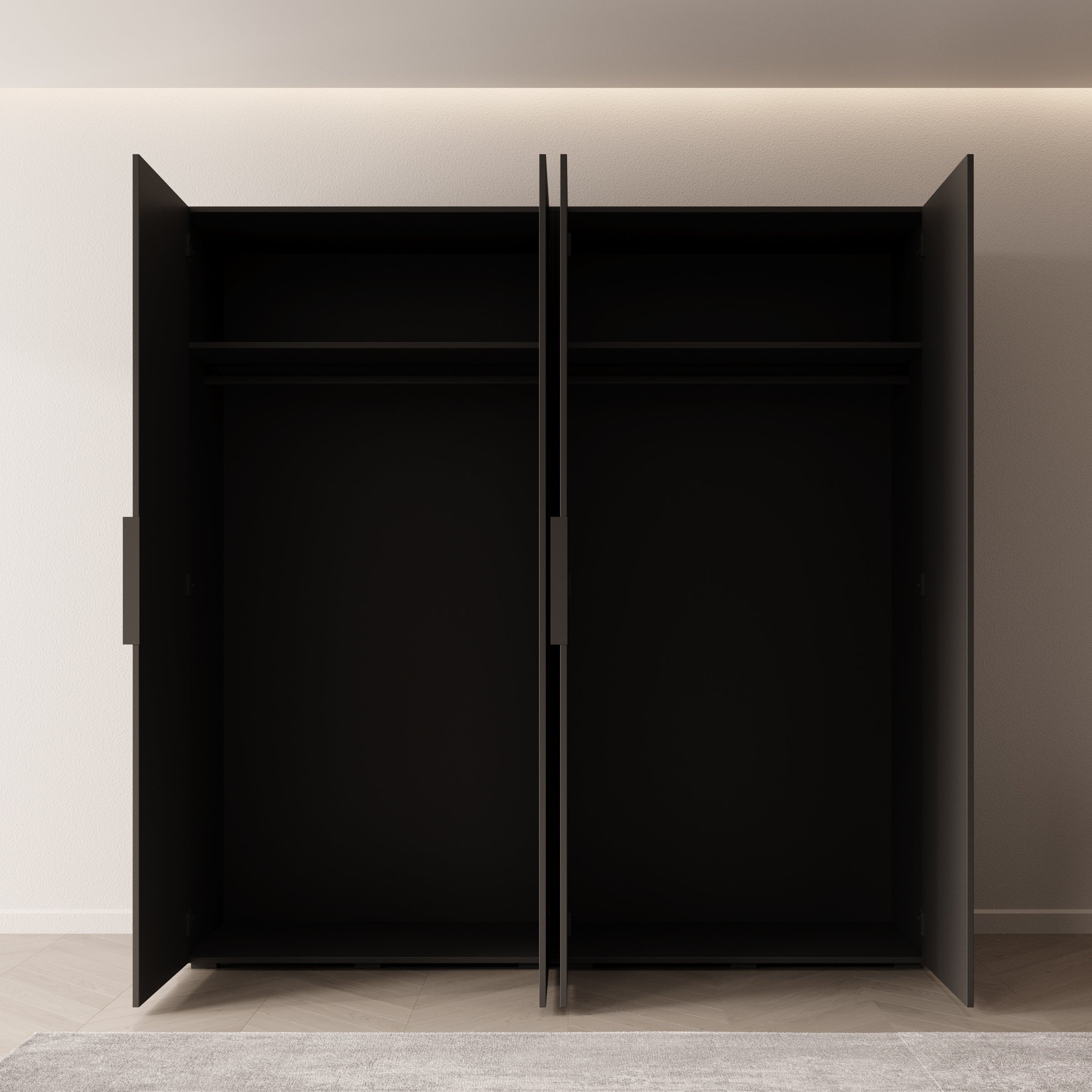 Marquesa - Kledingkast - Zwart - 200x50x202 cm