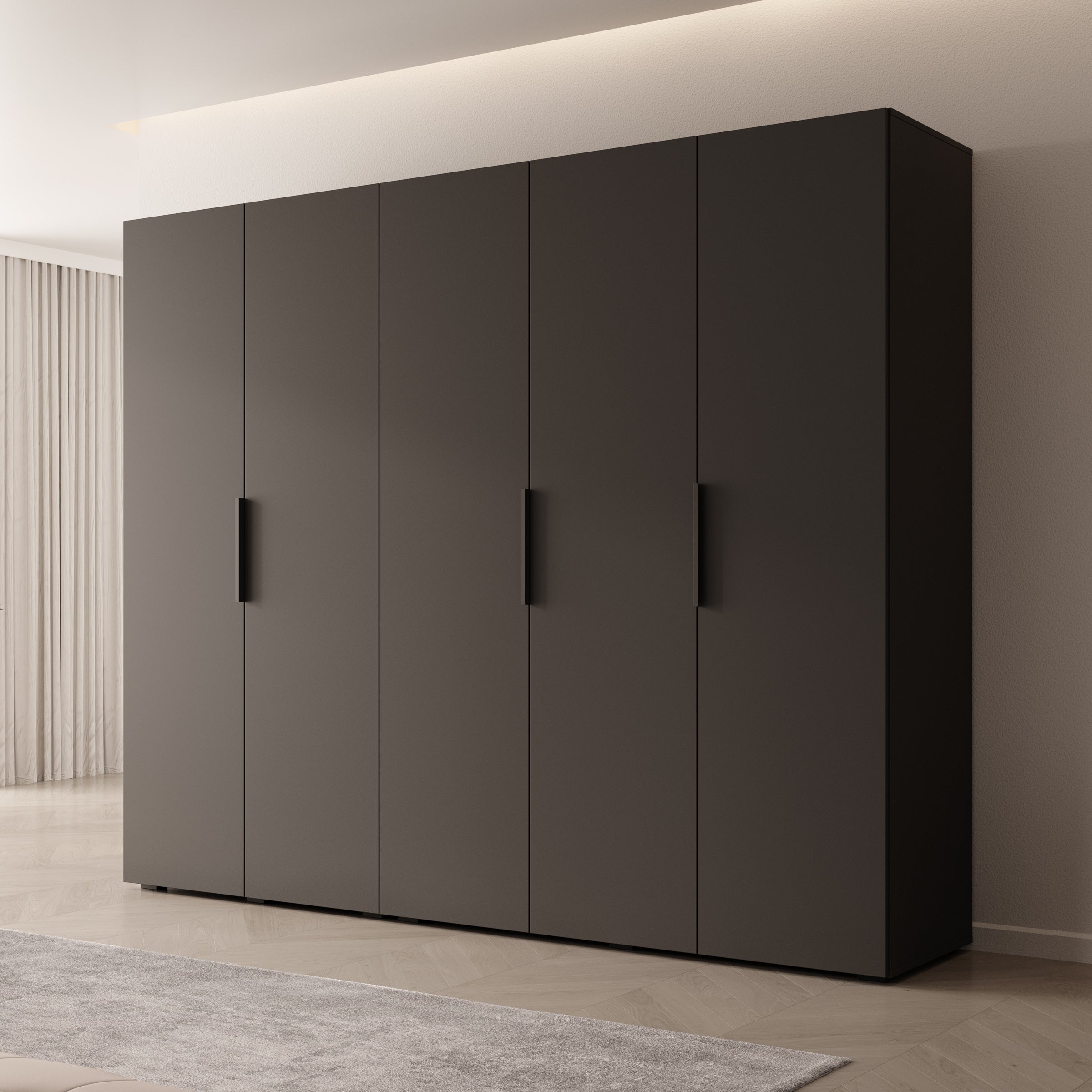 Marquesa - Kledingkast - Zwart - 250x50x202 cm