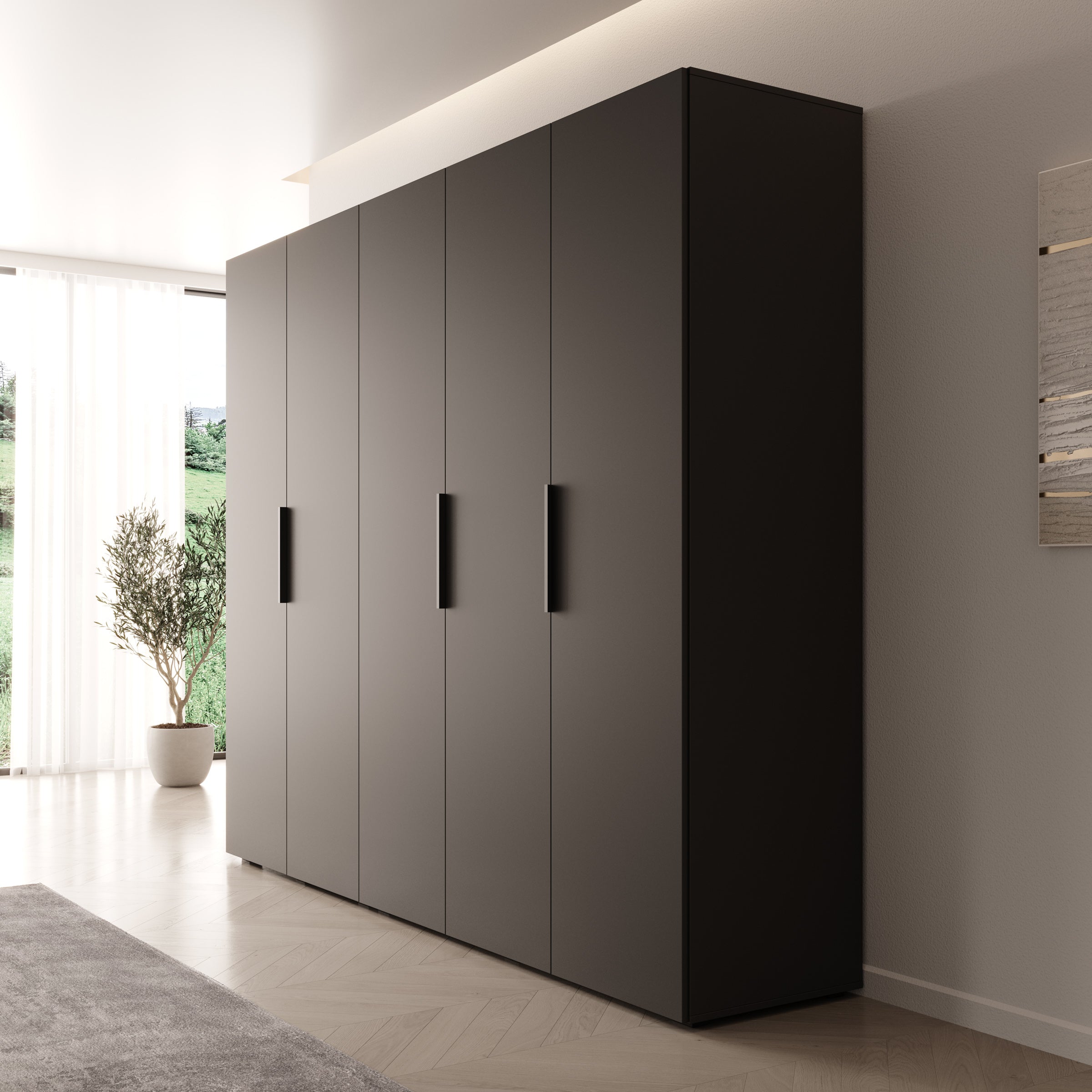 Marquesa - Kledingkast - Zwart - 250x50x202 cm