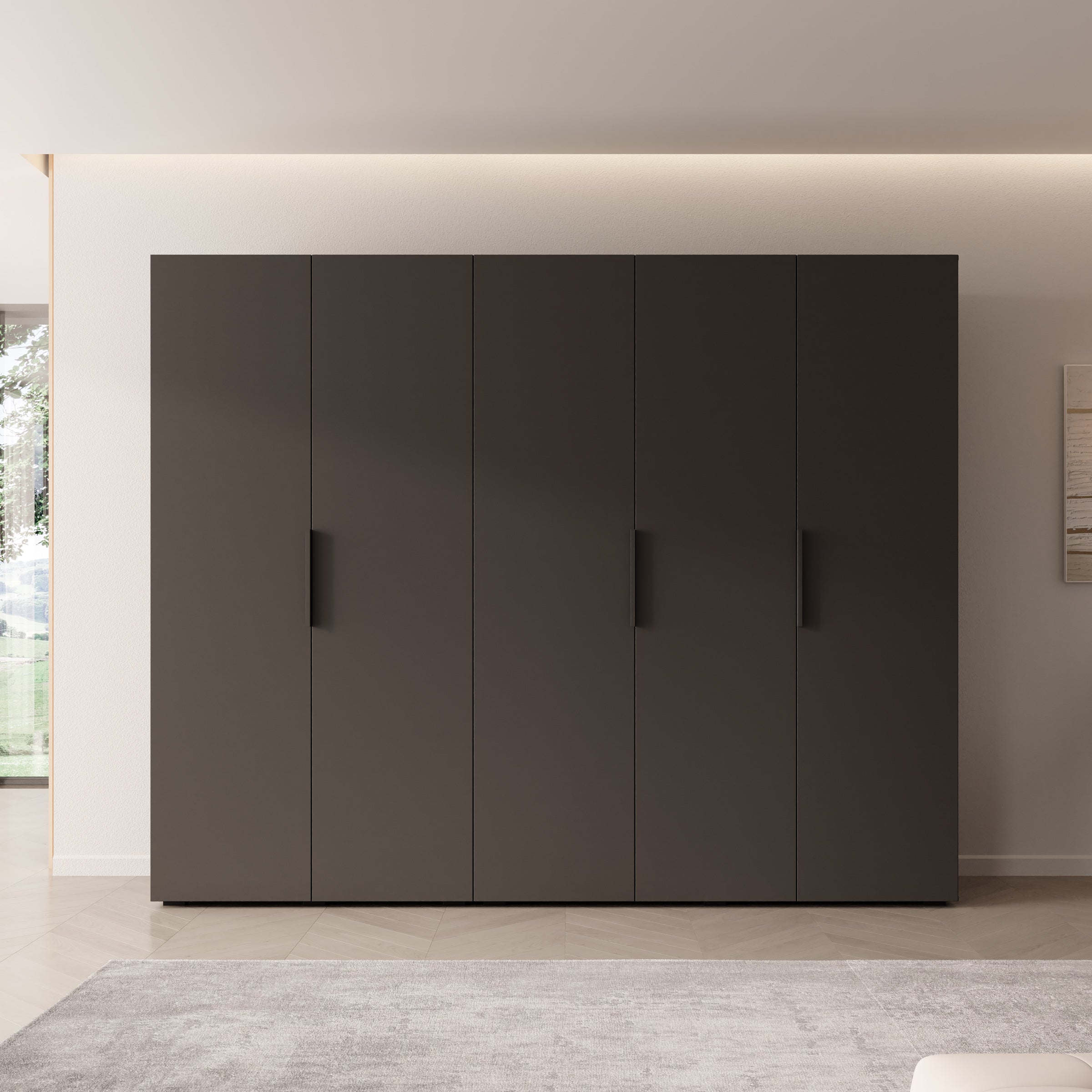Marquesa - Kledingkast - Zwart - 250x50x202 cm
