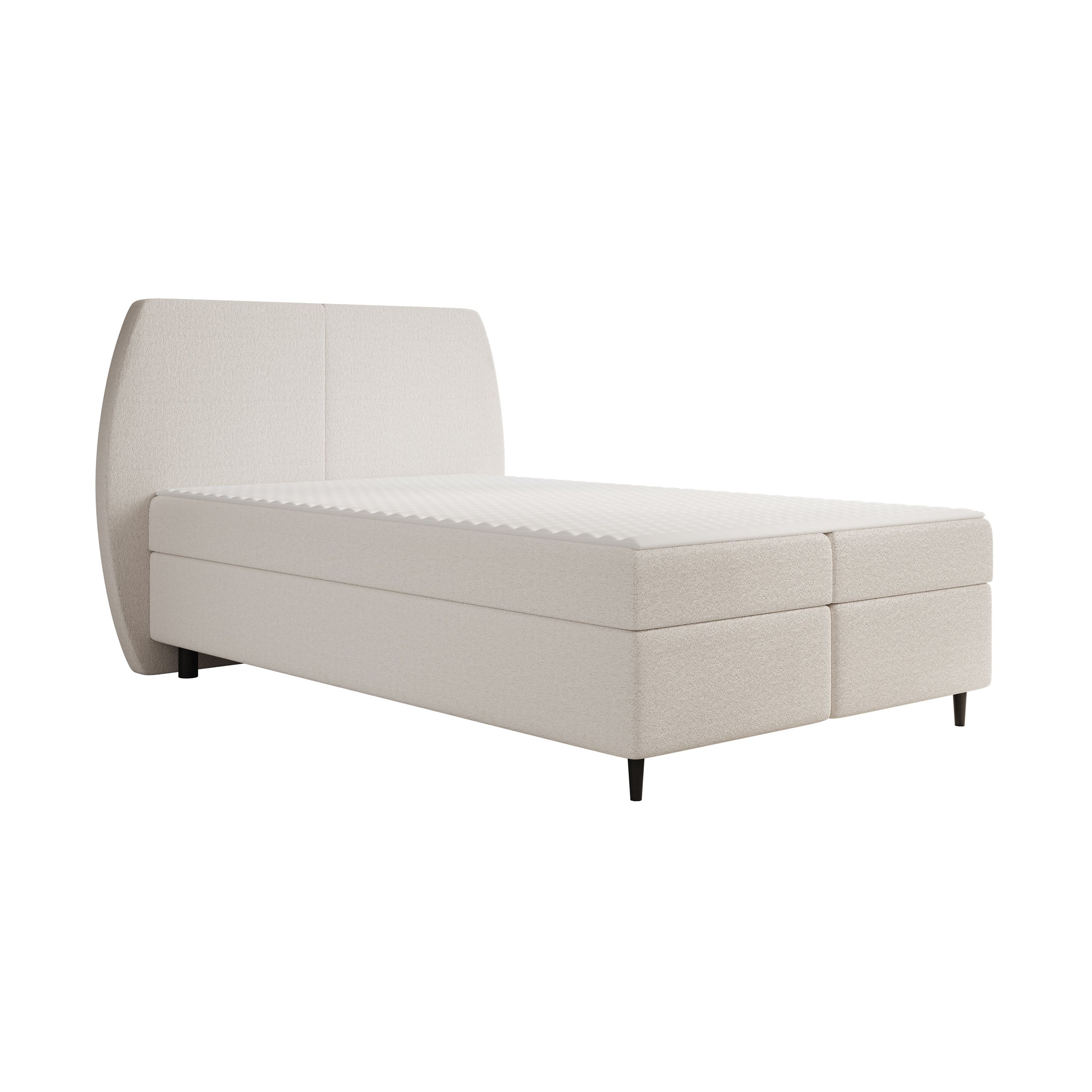 Marvella - Boxspring met opbergruimte - Stof beige - 140x200 cm