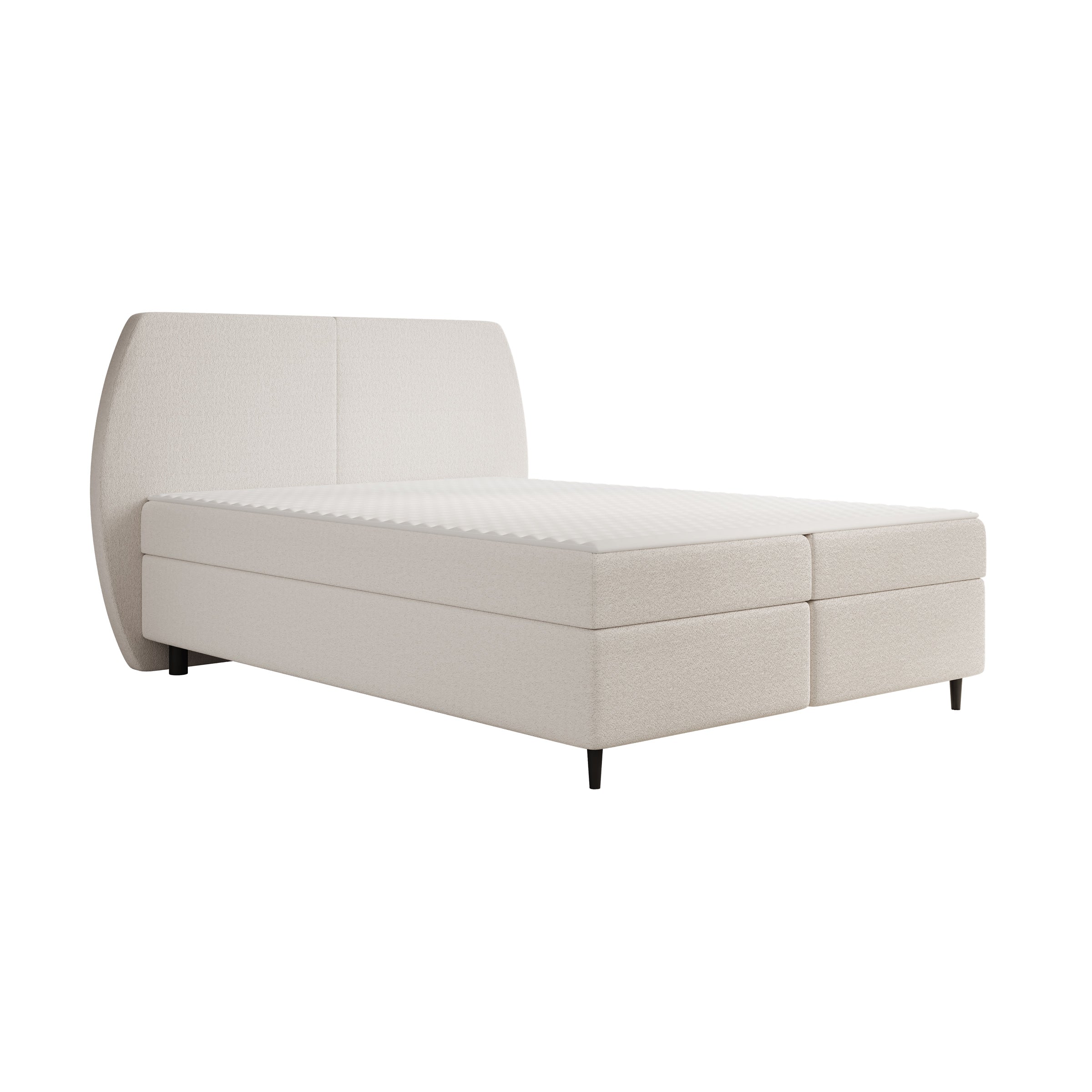 Marvella - Boxspring met opbergruimte - Stof beige - 160x200 cm