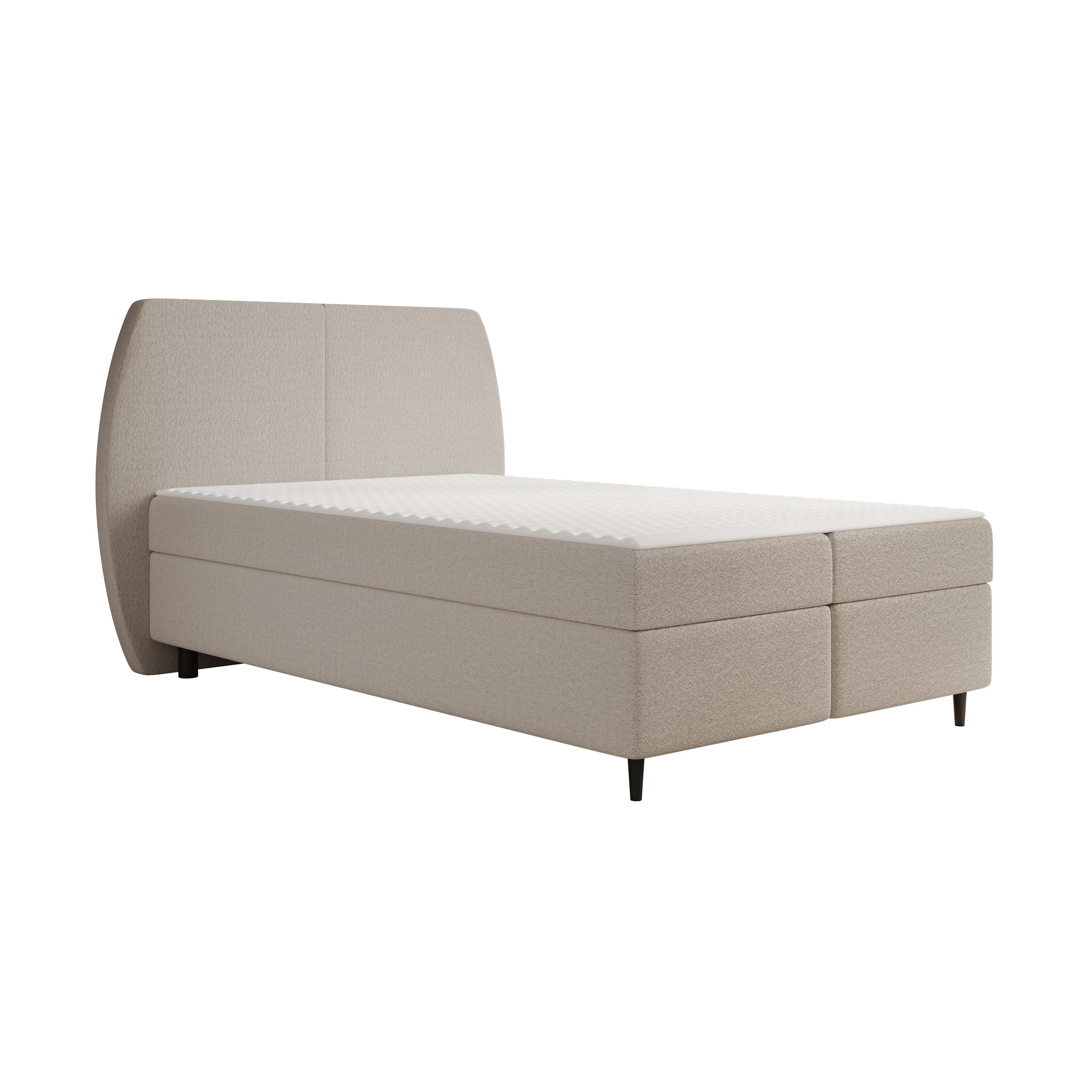 Marvella - Boxspring met opbergruimte - Stof taupe - 140x200