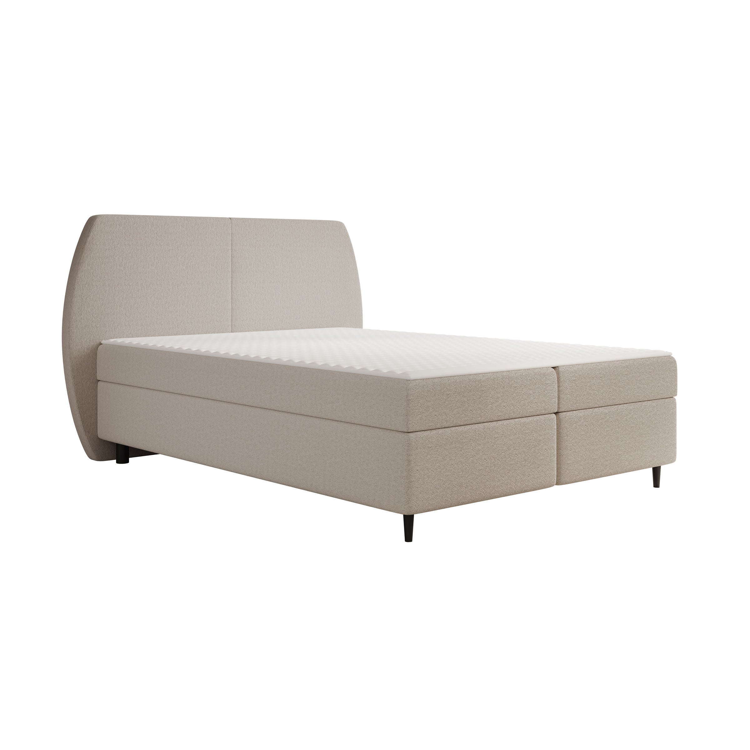 Marvella - Boxspring met opbergruimte - Stof taupe - 160x200