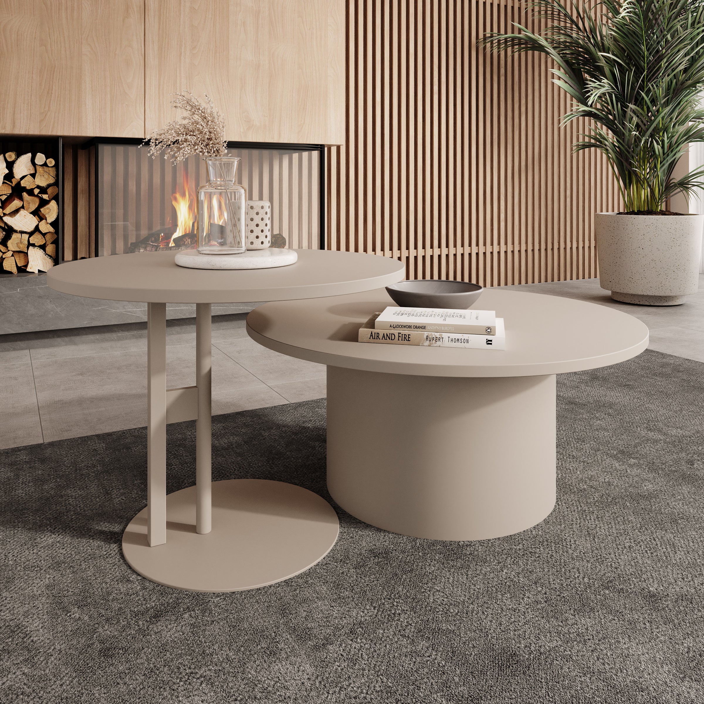Mastro - Salontafel set van 2 - Beige - 58-75 cm