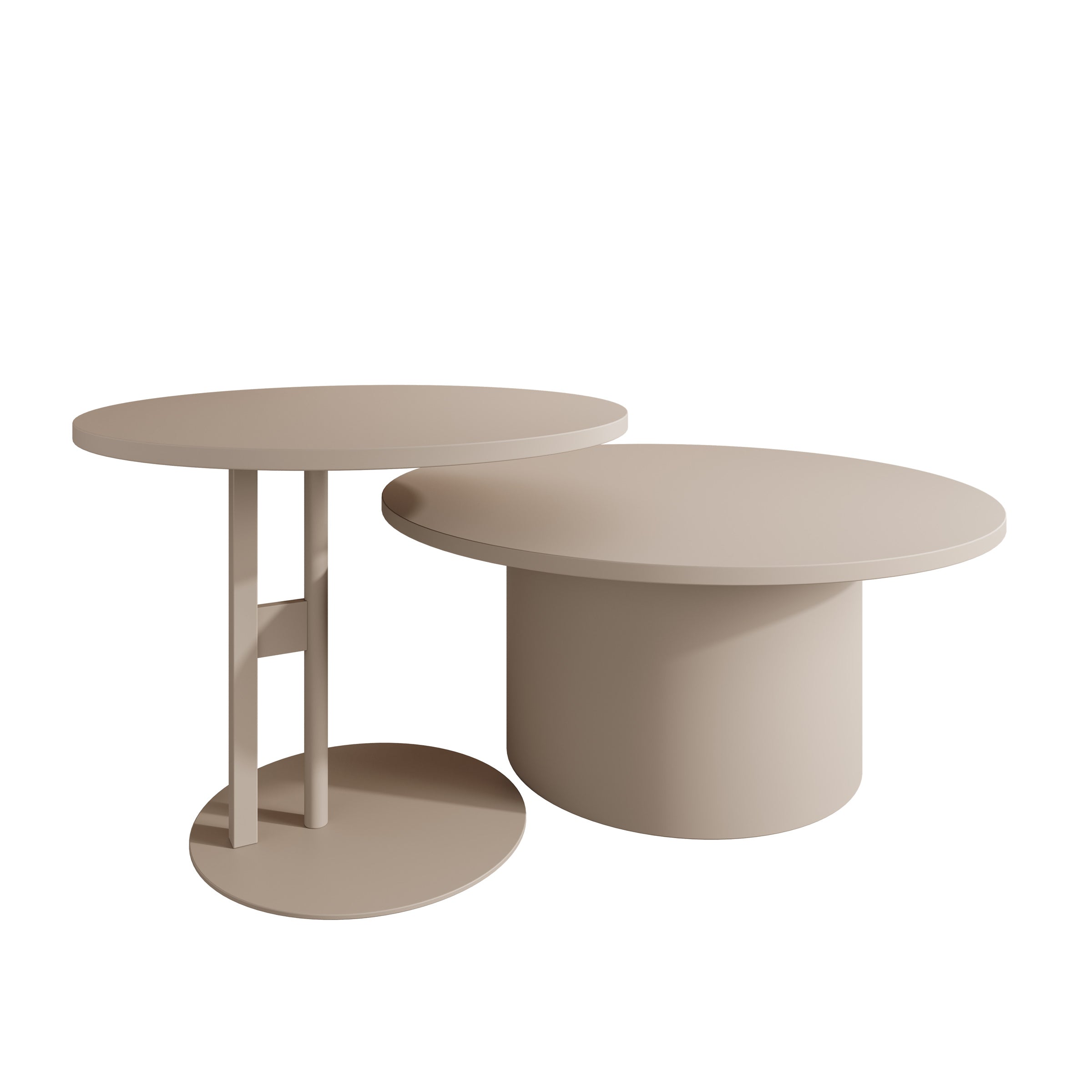 Mastro - Salontafel set van 2 - Beige - 58-75 cm