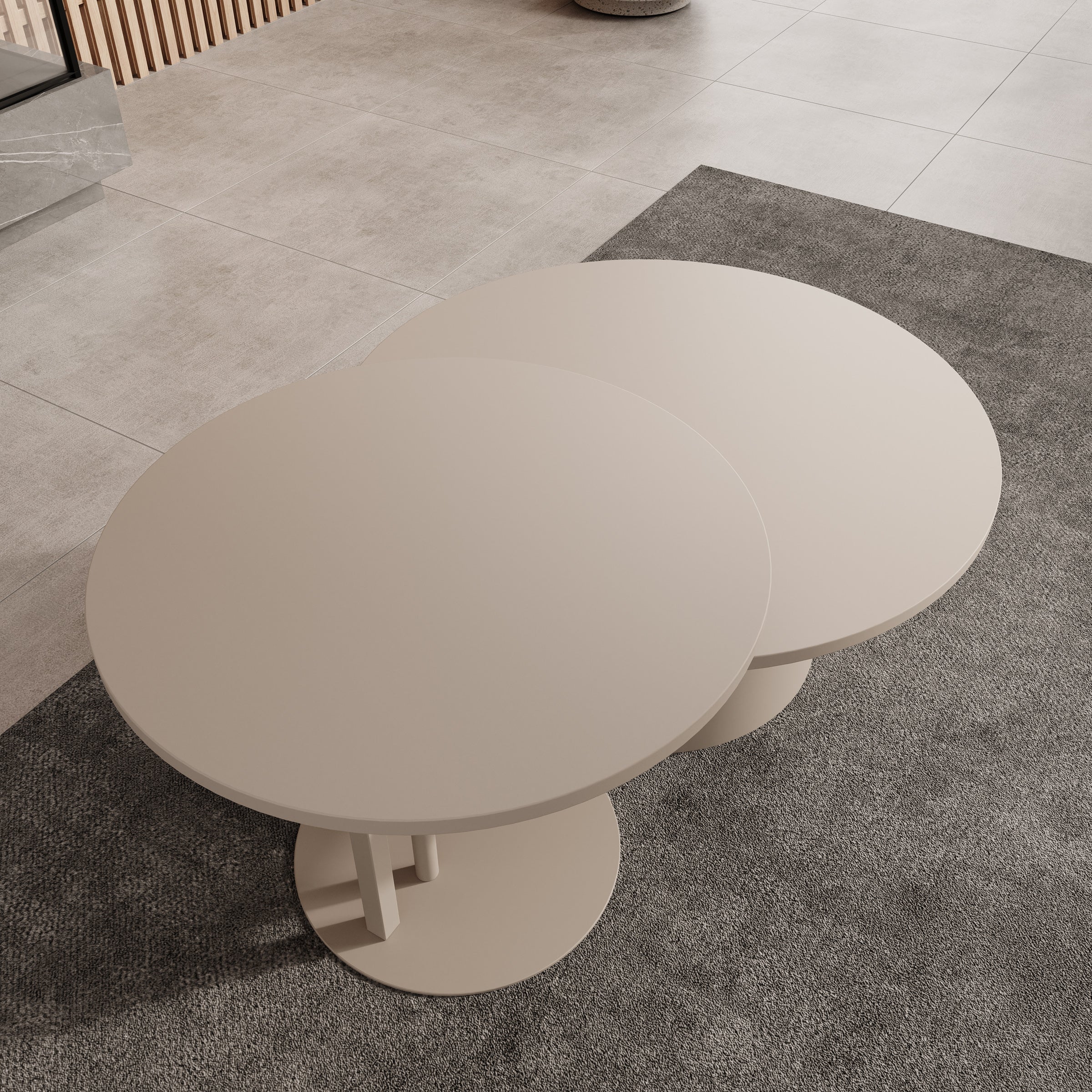 Mastro - Salontafel set van 2 - Beige - 58-75 cm