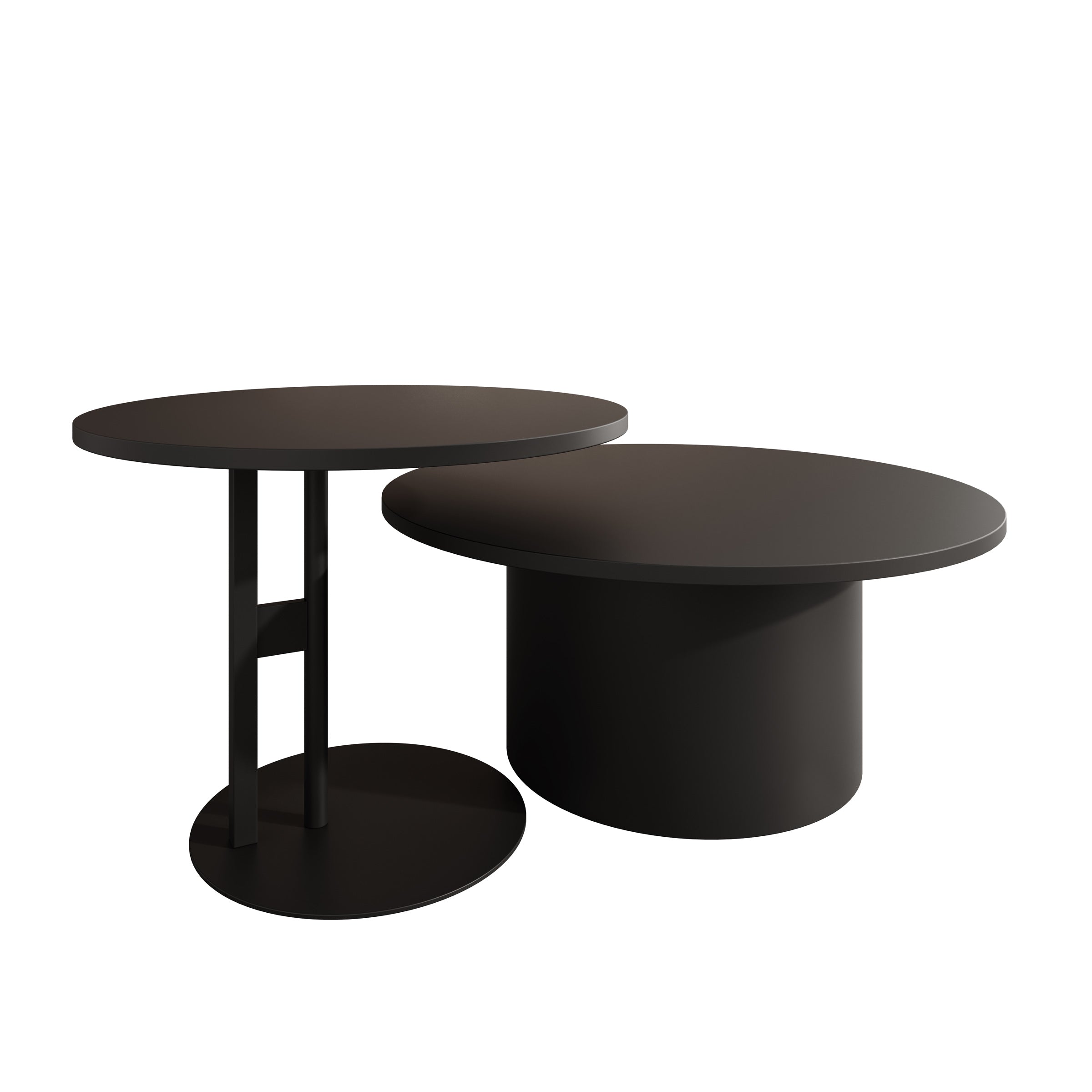 Mastro - Salontafel set van 2 - Zwart - 58-75 cm