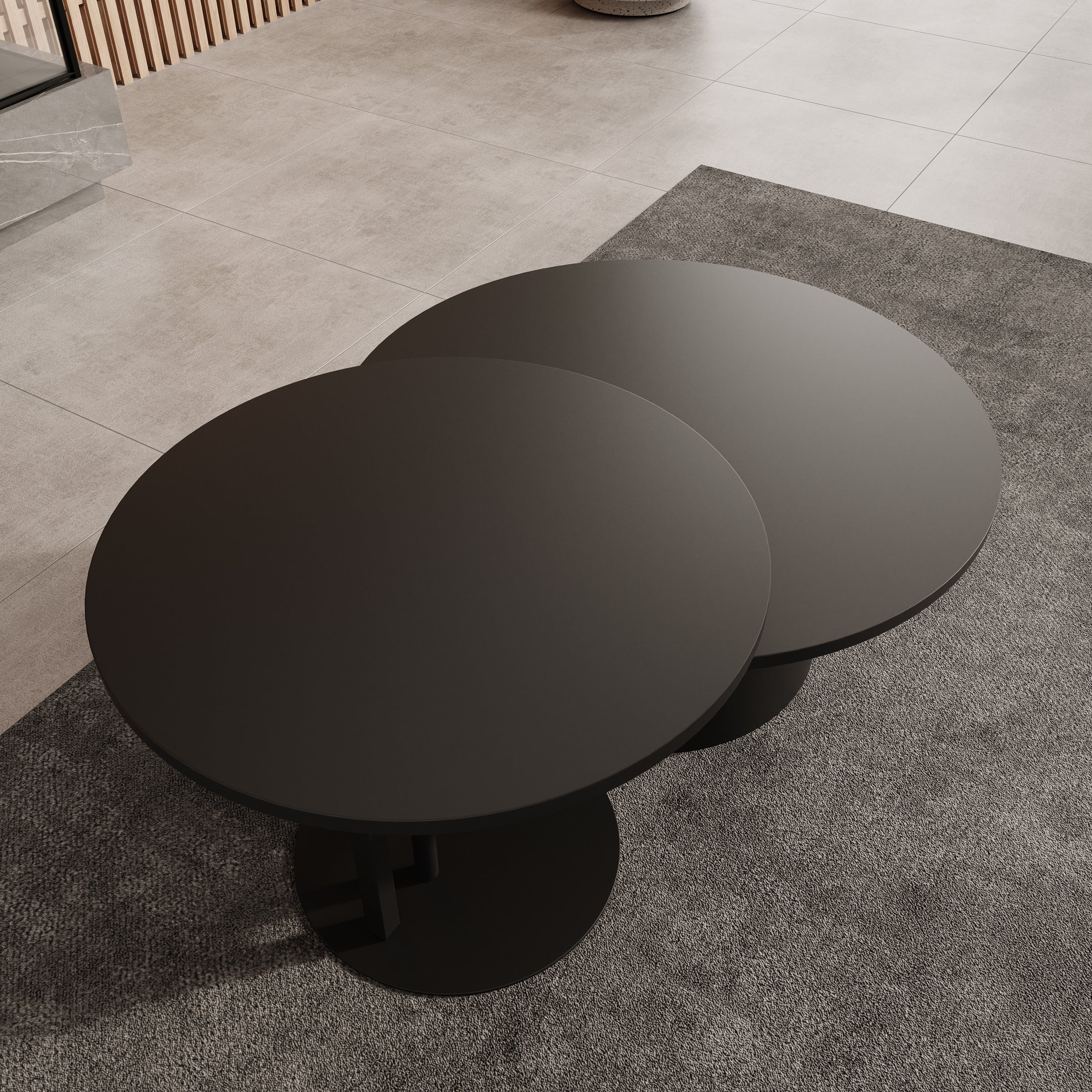 Mastro - Salontafel set van 2 - Zwart - 58-75 cm