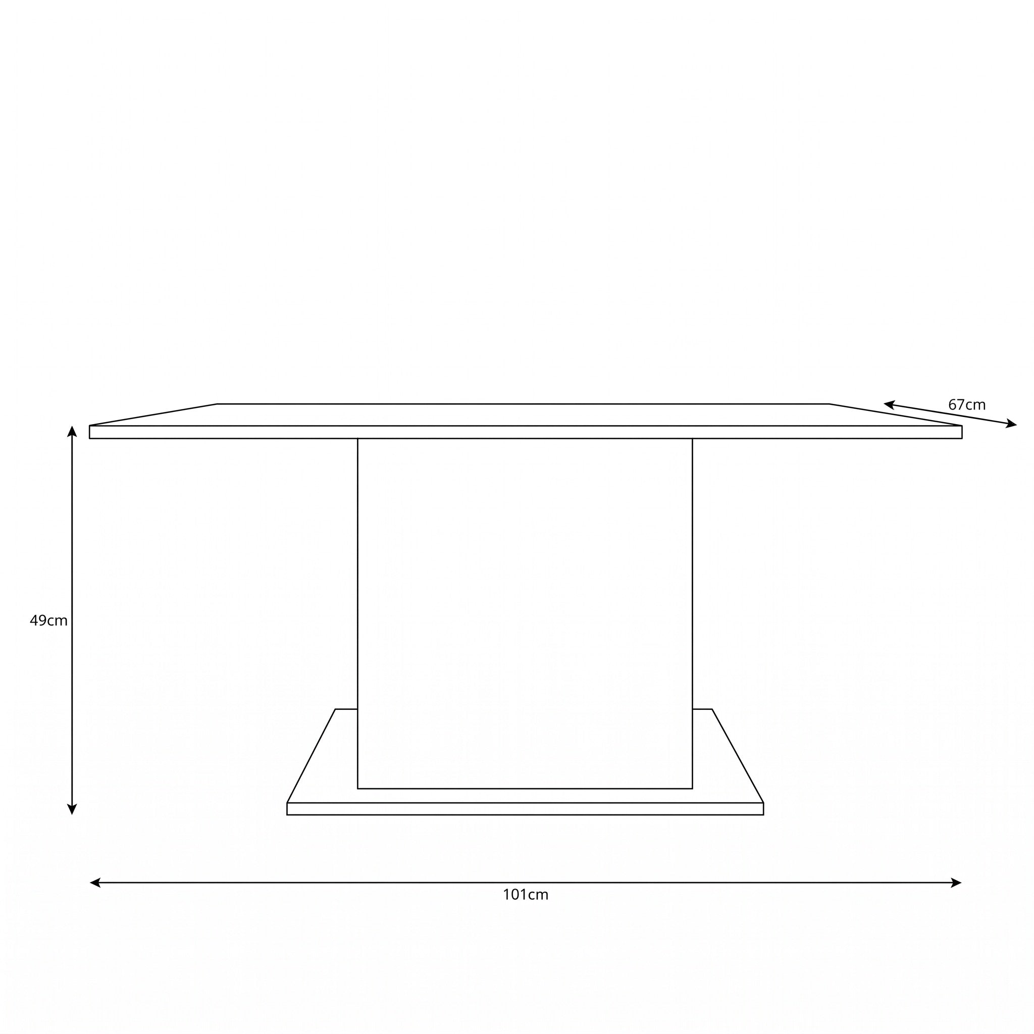 Maxx - Eetkamertafel - Donker eikenpatroon/Grijs - 101x49x67 cm