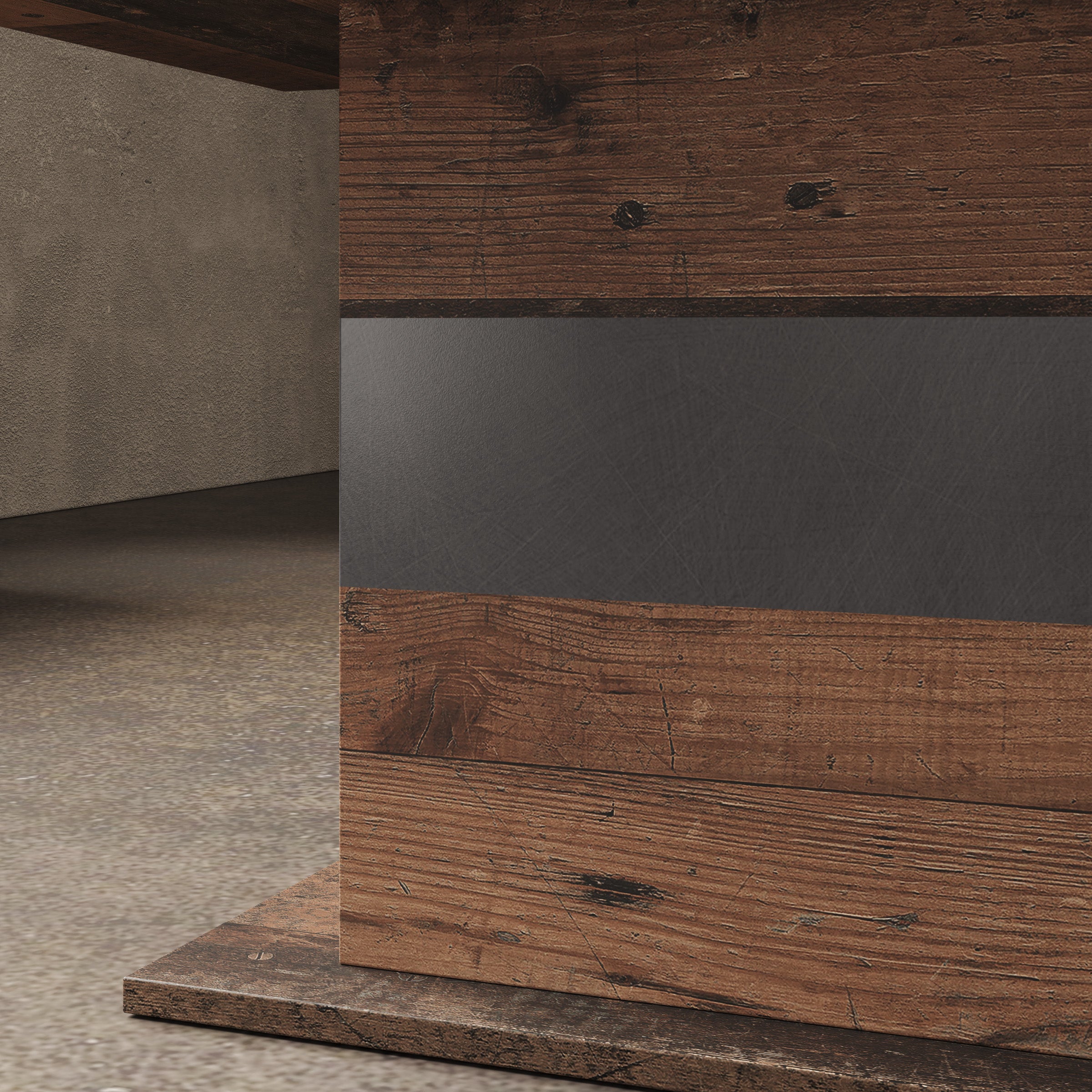 Maxx - Eetkamertafel - Donker eikenpatroon/Grijs - 101x49x67 cm
