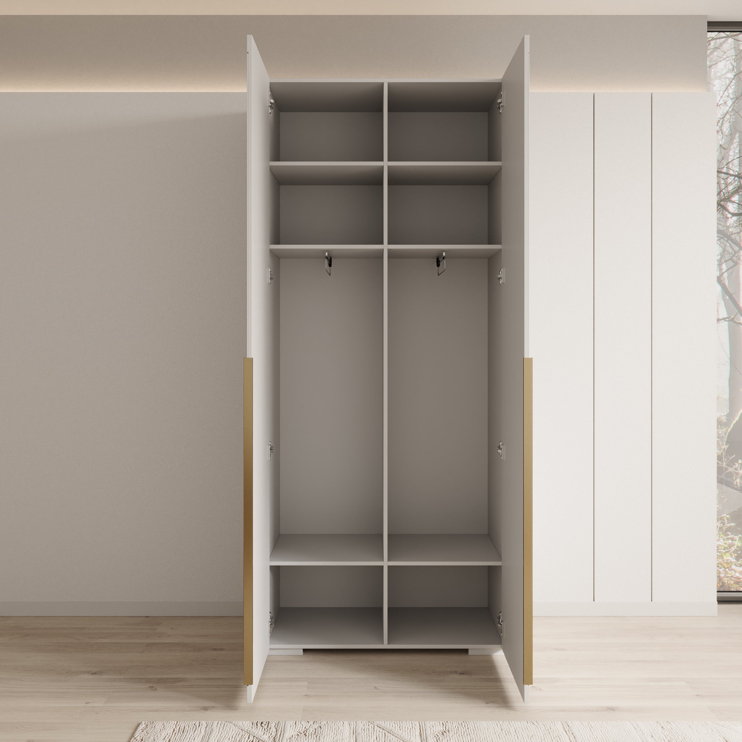 Mayfair - Kledingkast 2-deurs - Wit - 100x47x237 cm