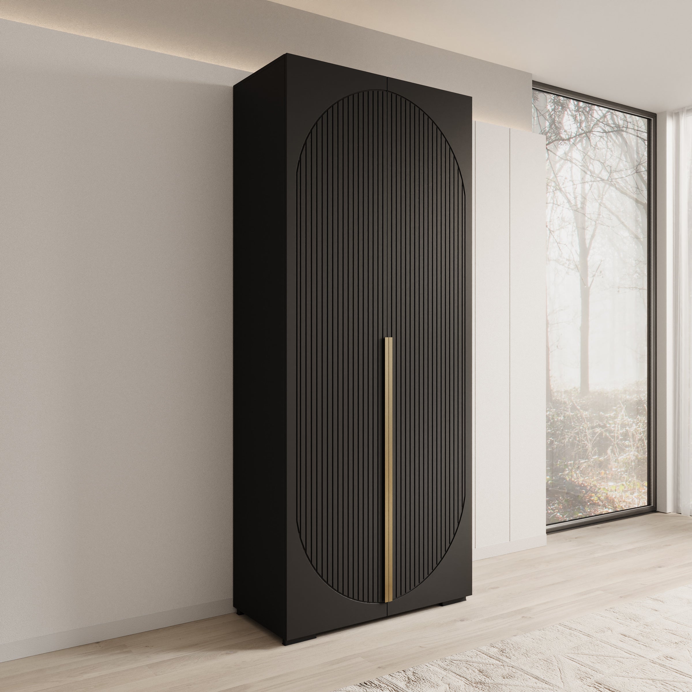 Mayfair - Kledingkast 2-deurs - Zwart - 100x47x237 cm