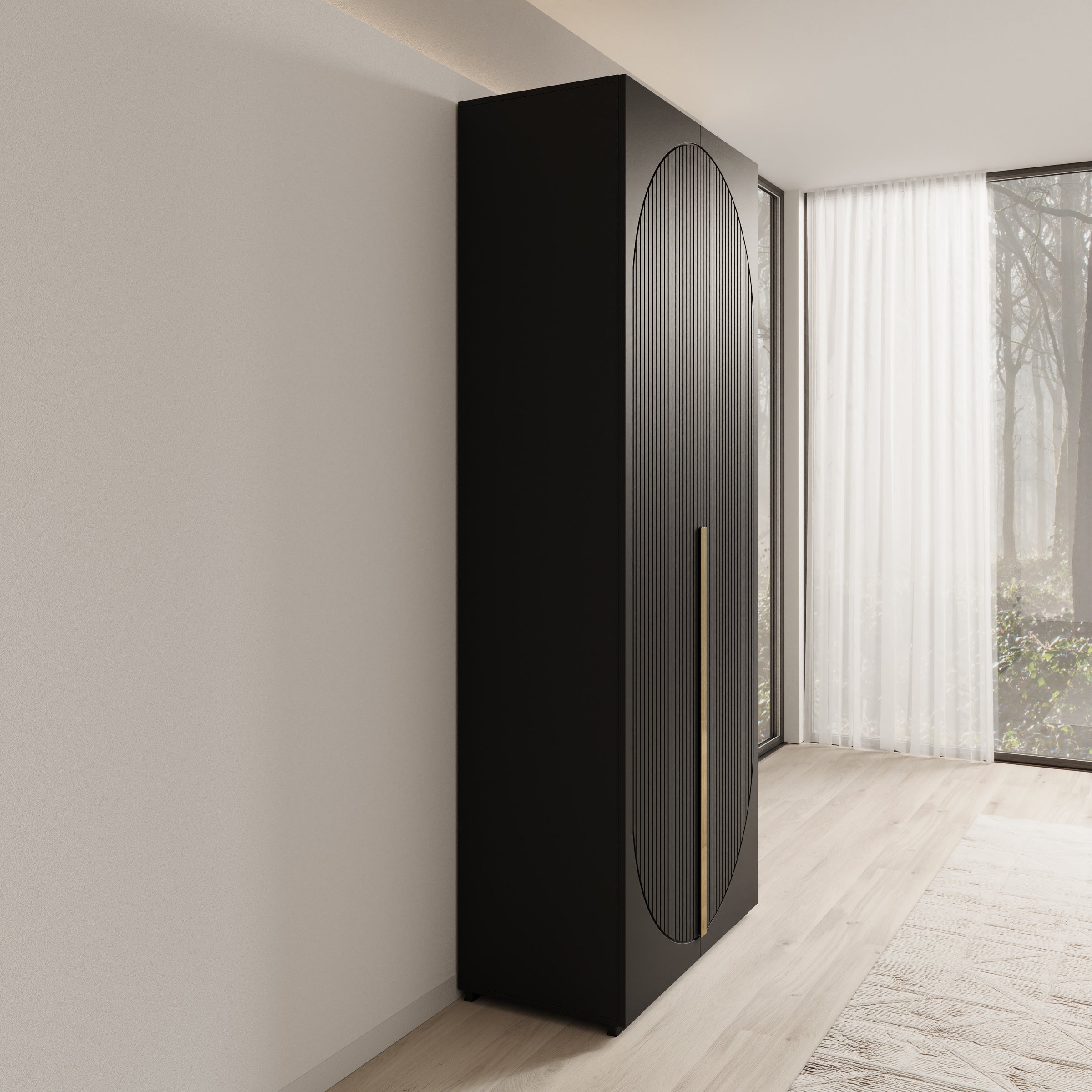 Mayfair - Kledingkast 2-deurs - Zwart - 100x47x237 cm