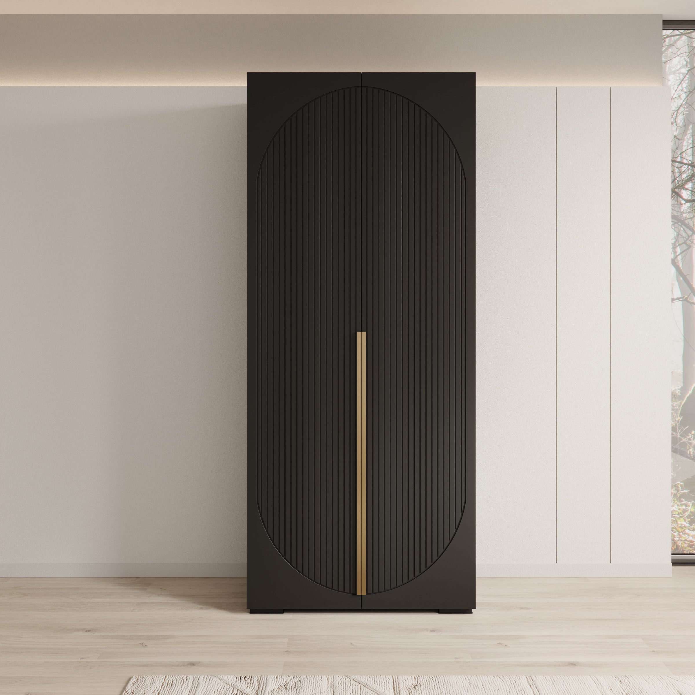 Mayfair - Kledingkast 2-deurs - Zwart - 100x47x237 cm