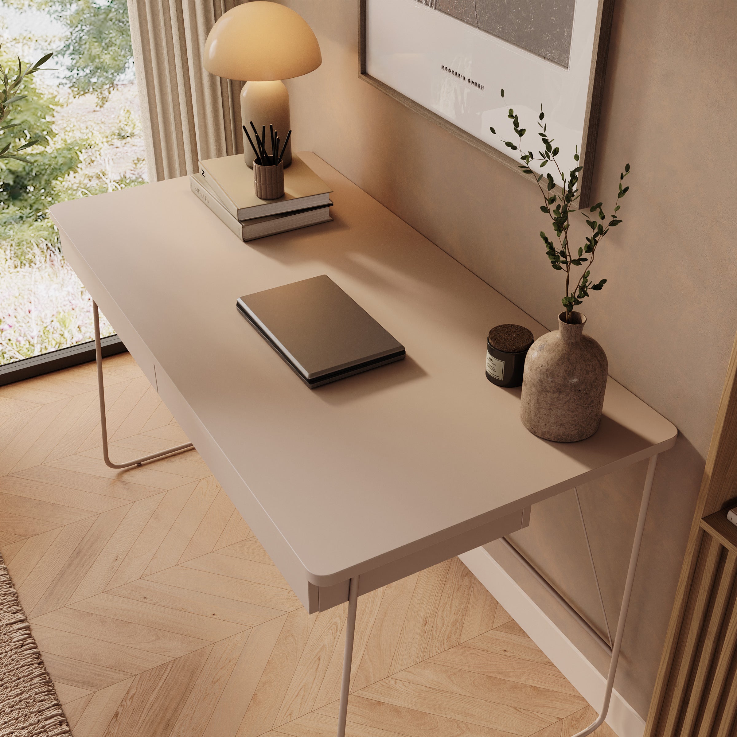 Medea - Bureau - Beige - 135x67x77 cm