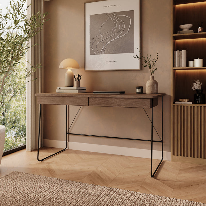 Medea - Bureau - Donker eikenpatroon - 135x67x77 cm