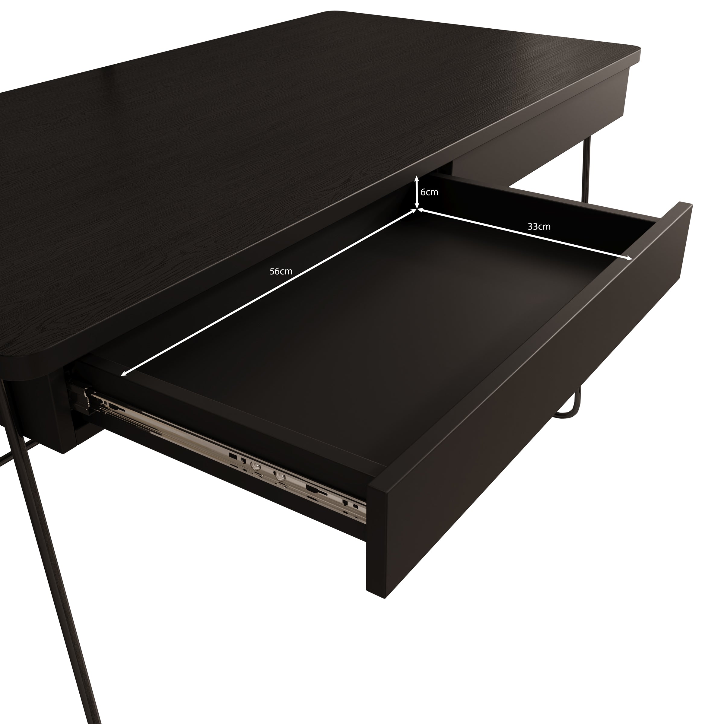 Medea - Bureau - Zwart - 135x67x77 cm