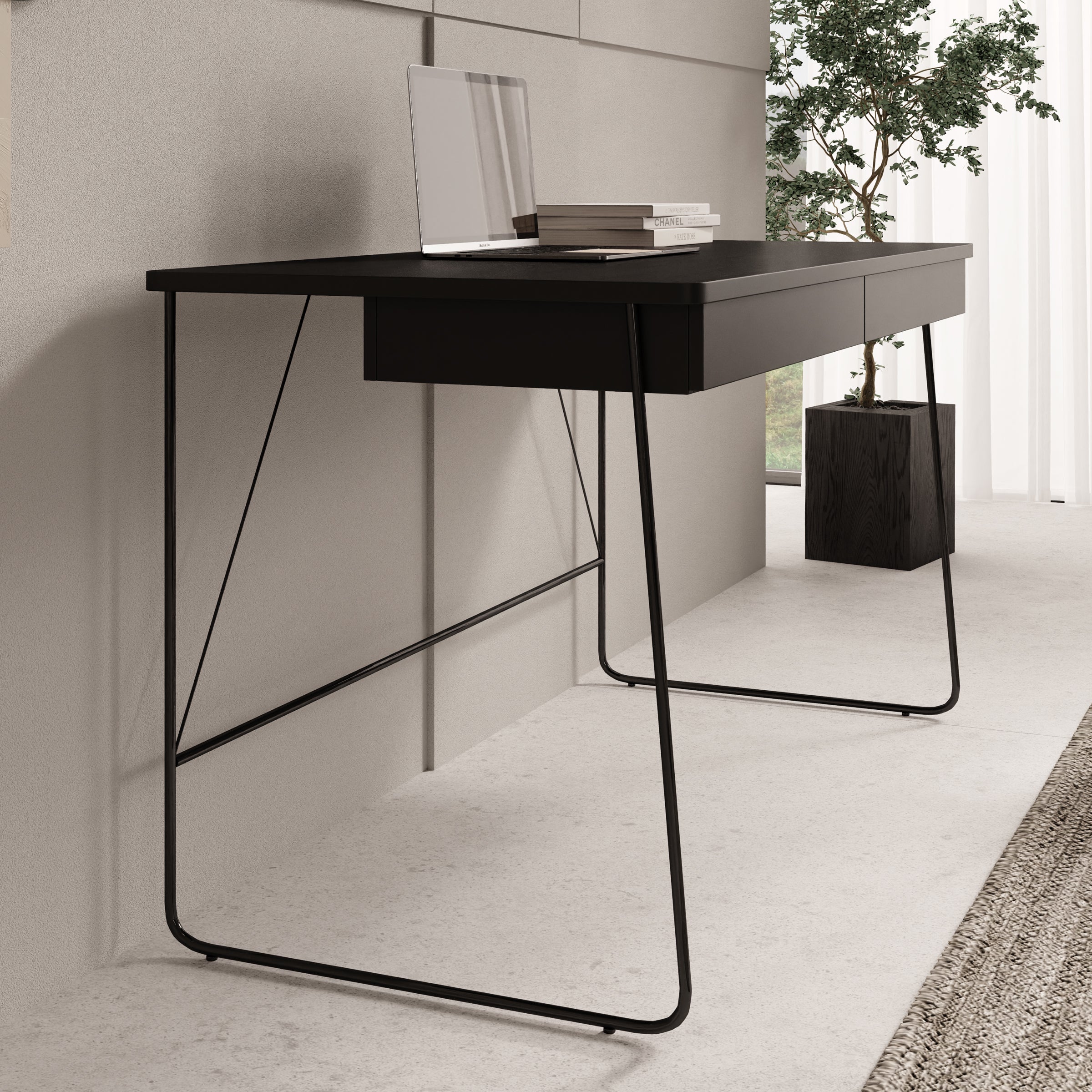 Medea - Bureau - Zwart - 135x67x77 cm
