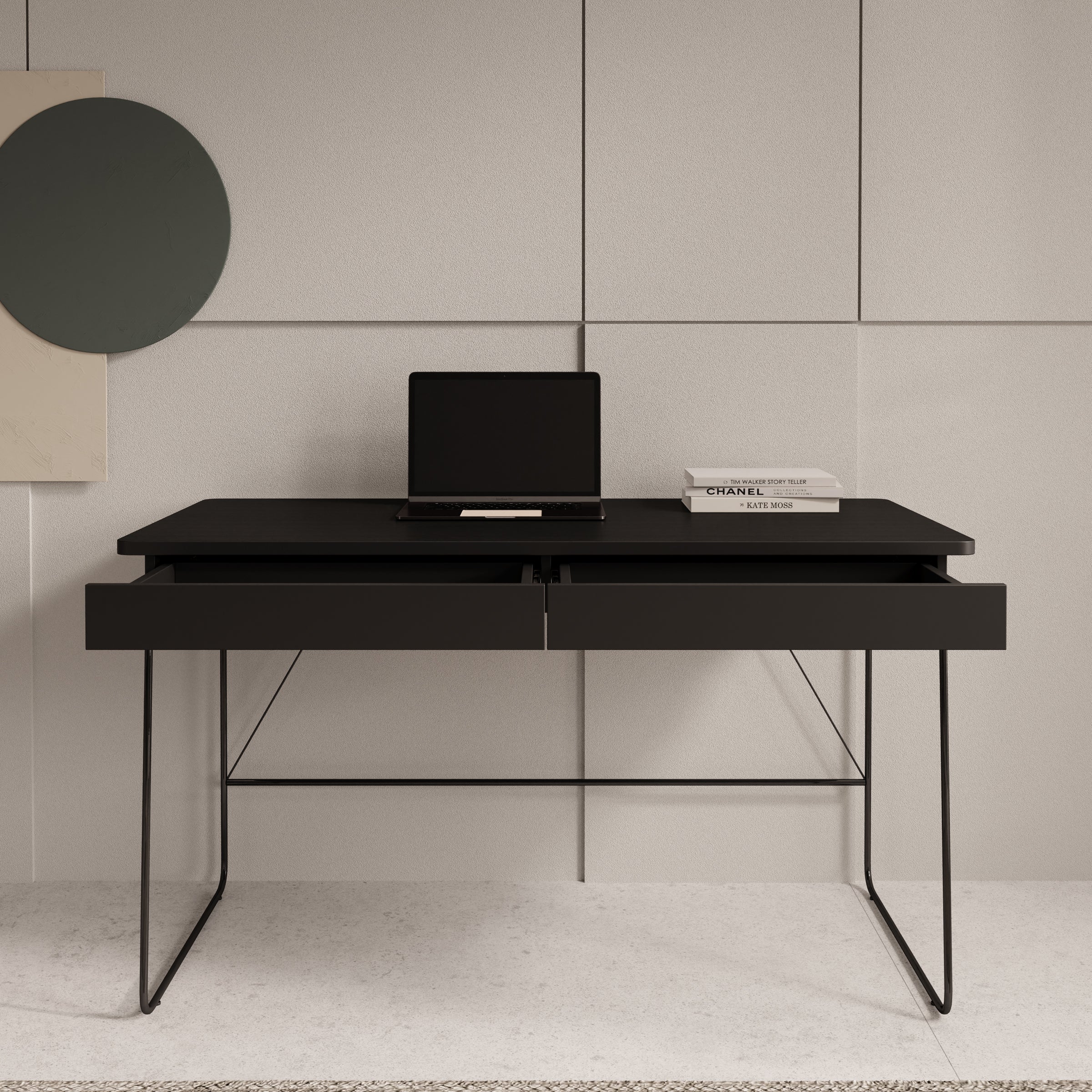 Medea - Bureau - Zwart - 135x67x77 cm