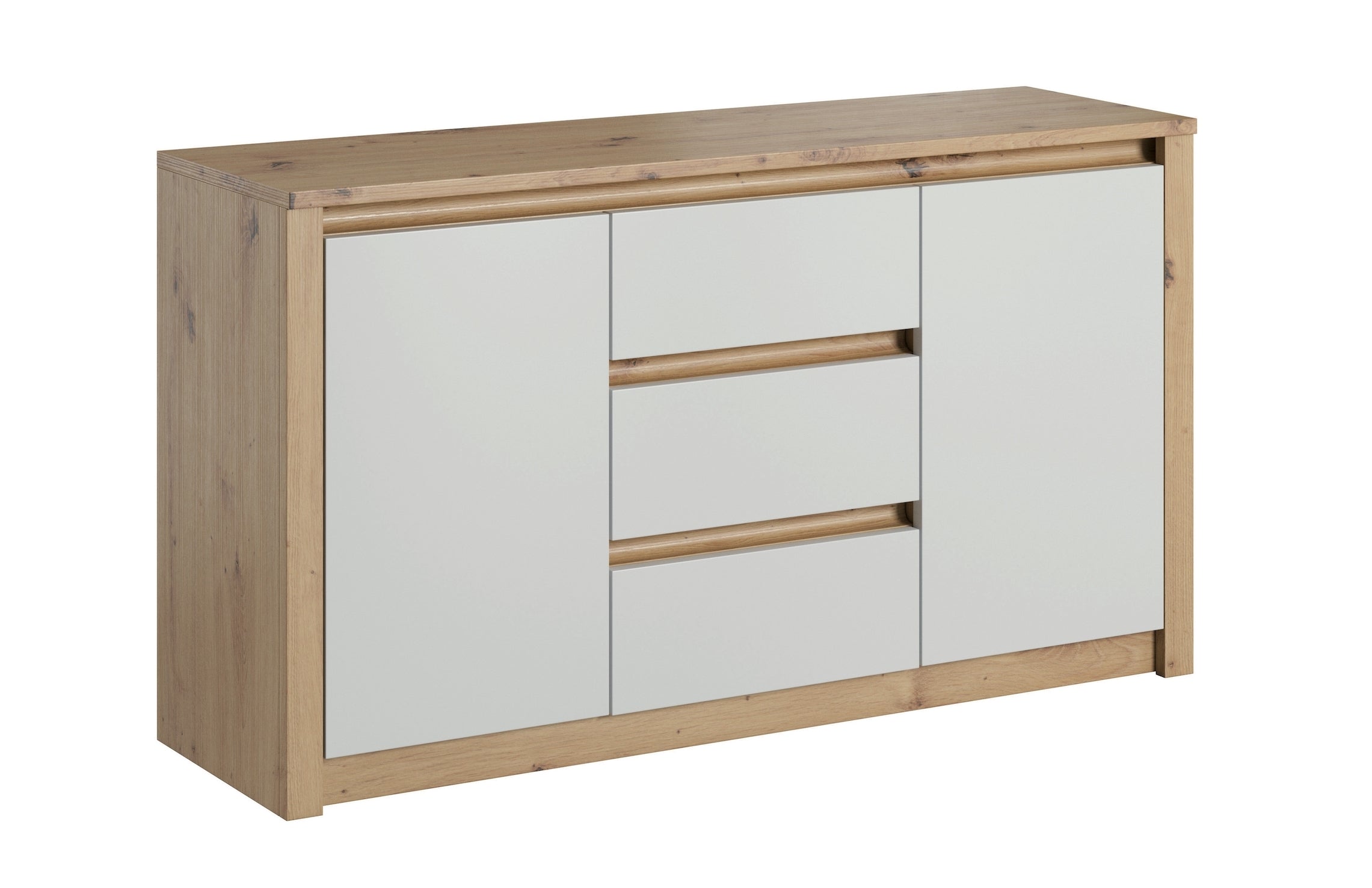 Melody - Dressoir - Wit/eiken - 140x43x80 cm
