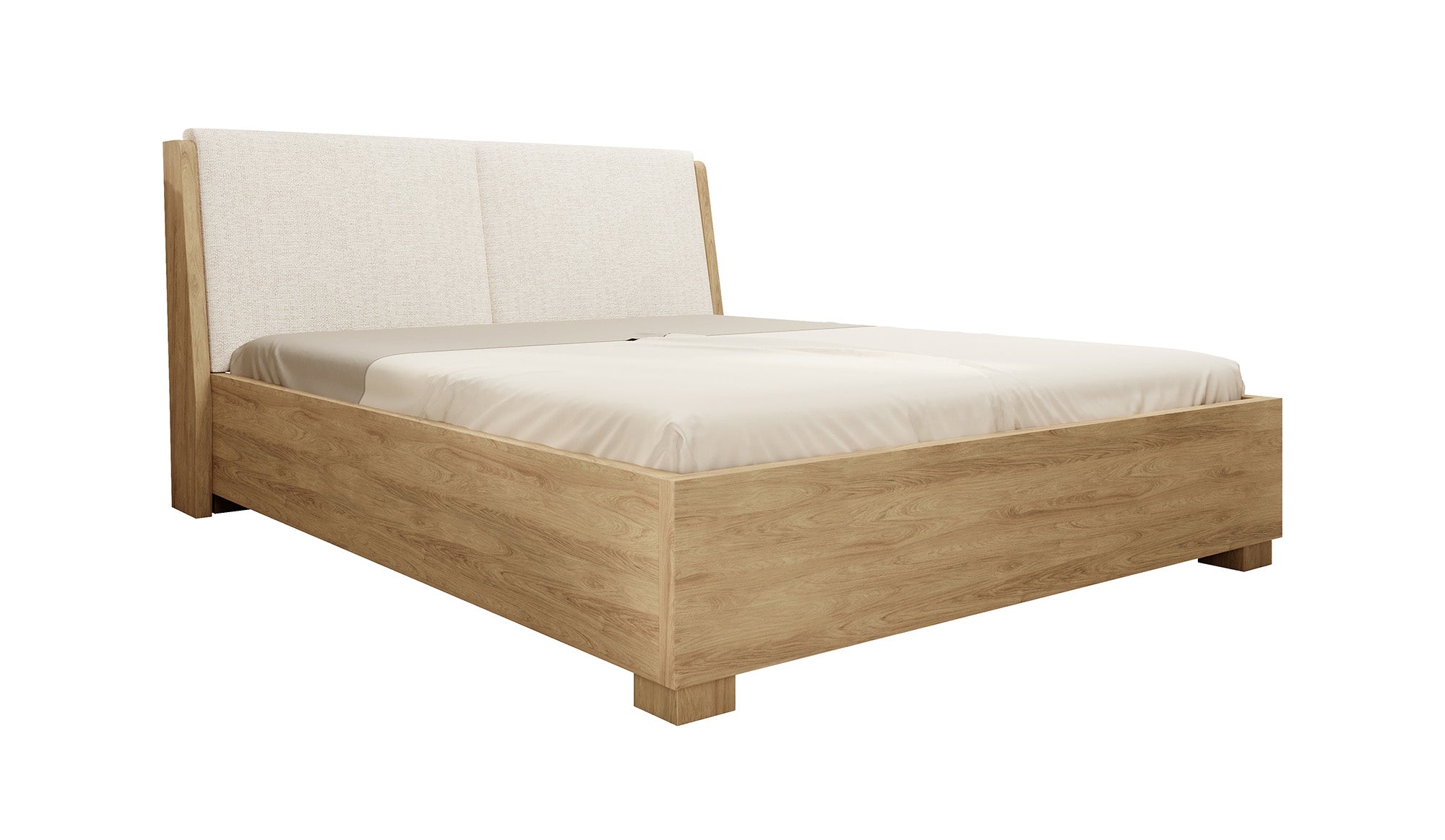 Mendi - Tweepersoonsbed - Eiken/Antraciet - 160x200 cm