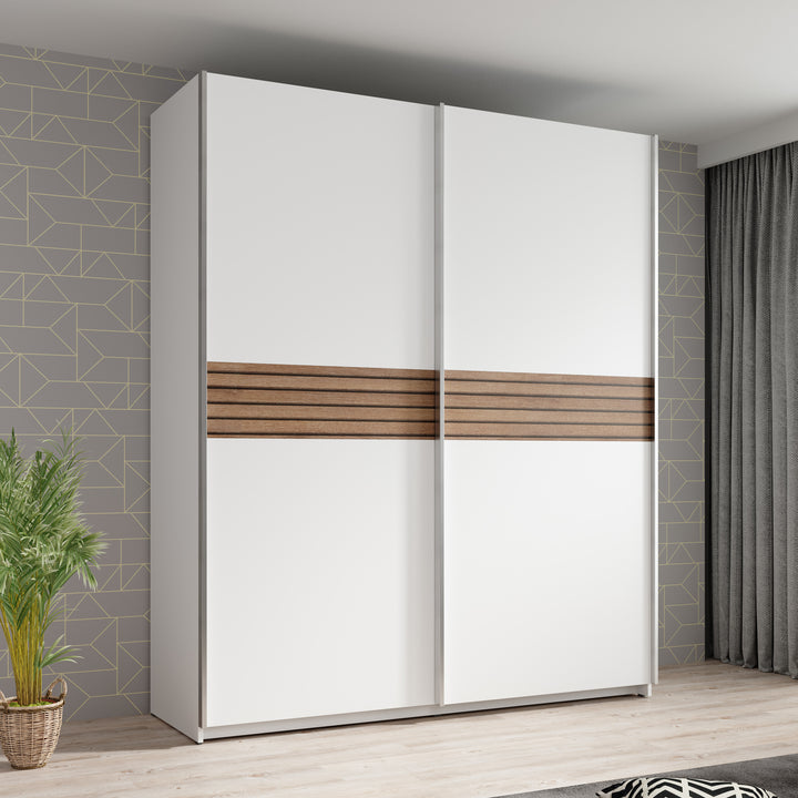 Mendoza - Kledingkast - Wit - 170x59x205 cm