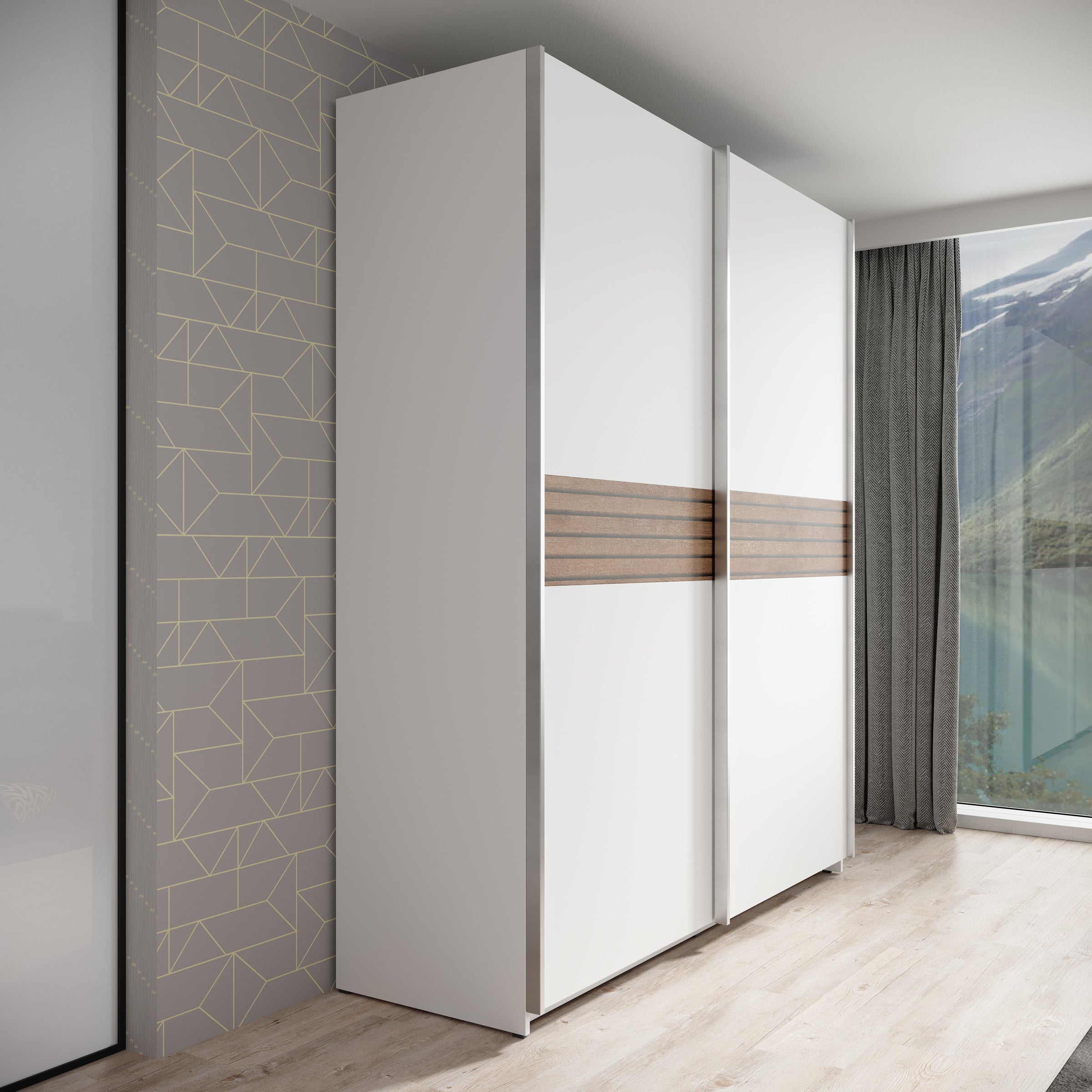 Mendoza - Kledingkast - Wit - 170x59x205 cm