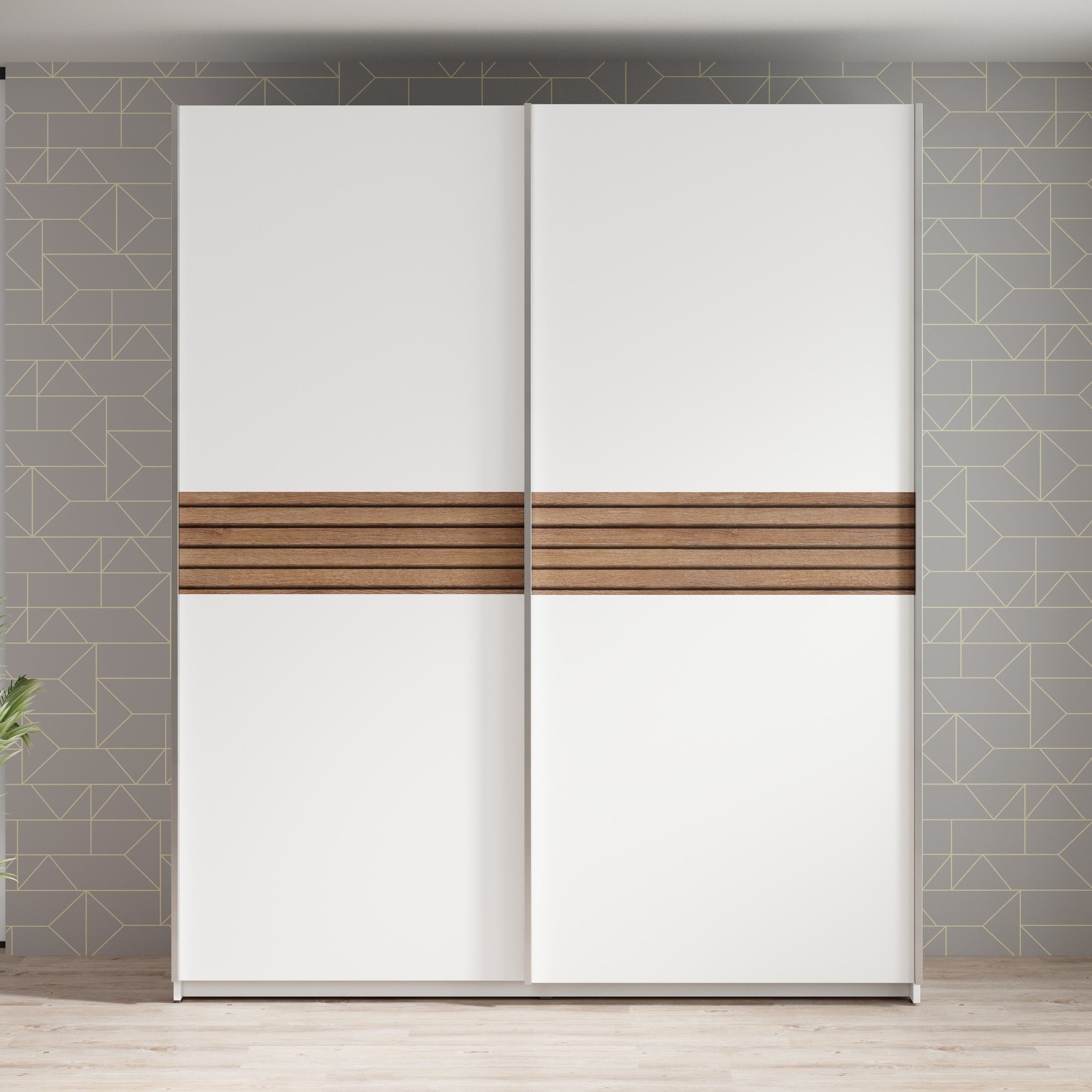 Mendoza - Kledingkast - Wit - 170x59x205 cm