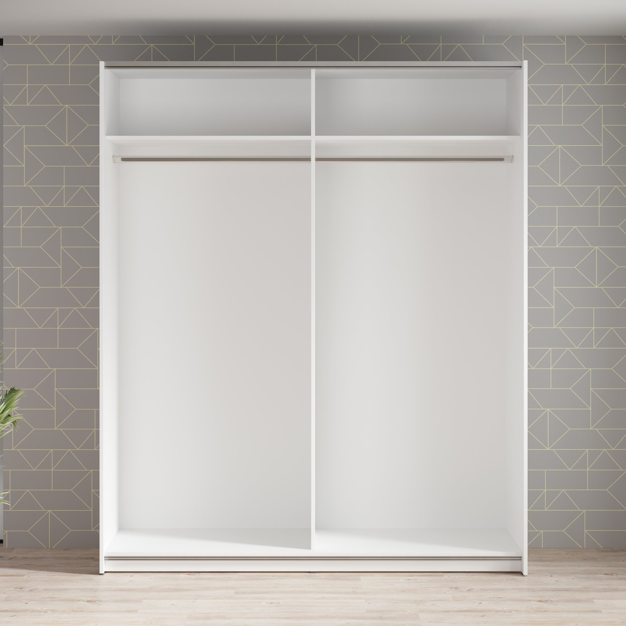 Mendoza - Kledingkast - Wit - 170x59x205 cm