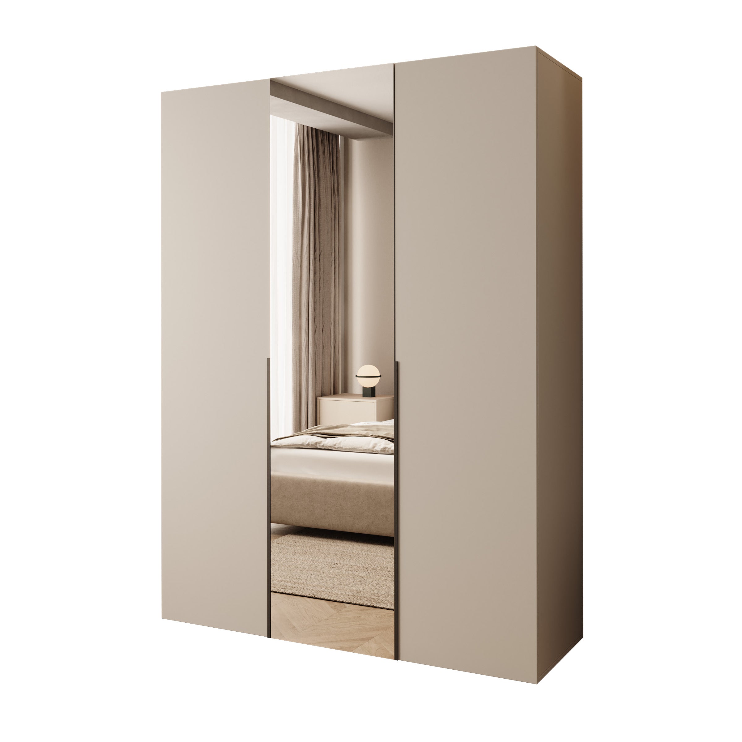 Mercer - Kledingkast 3-deurs - Beige - 150x52x202 cm