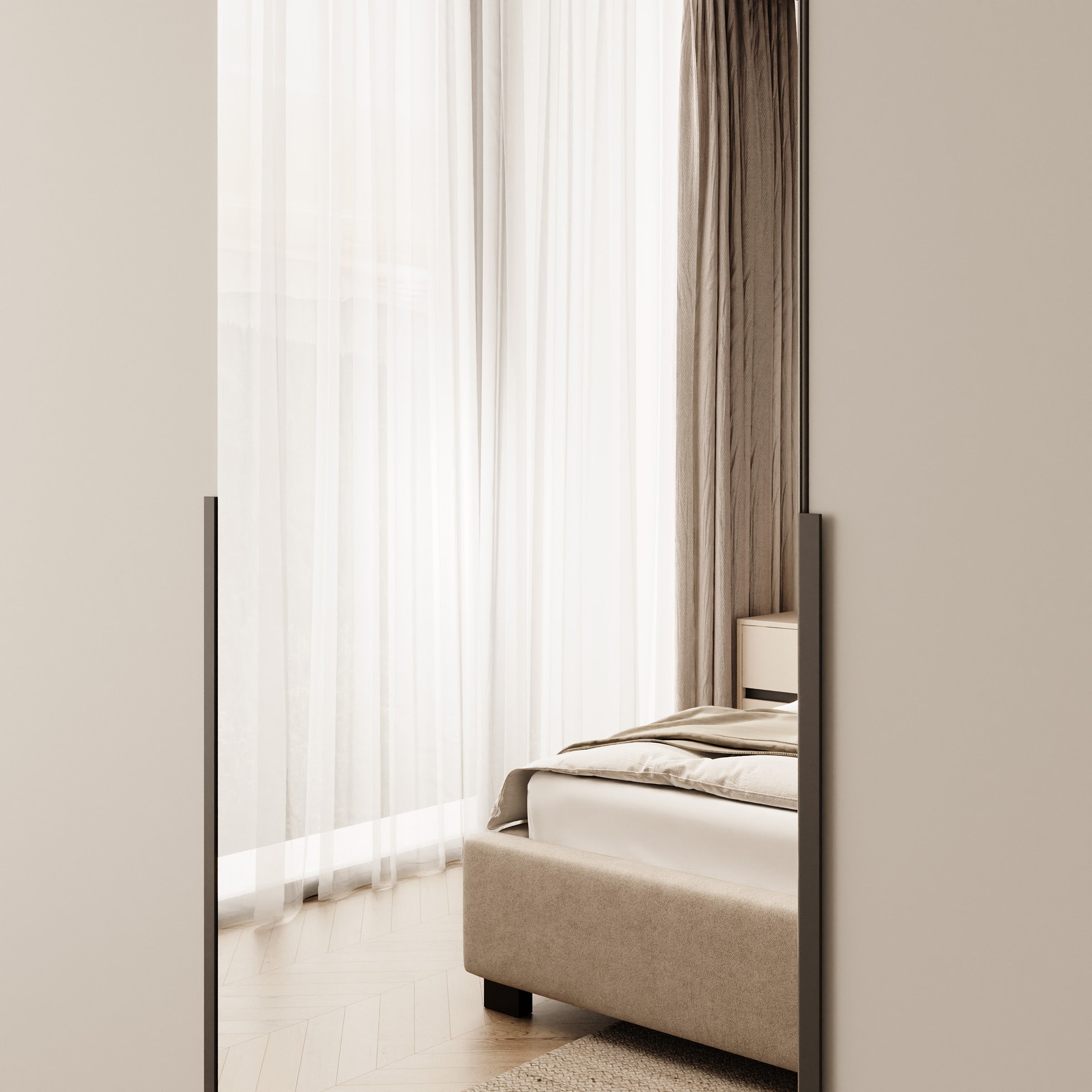 Mercer - Kledingkast 3-deurs - Beige - 150x52x202 cm
