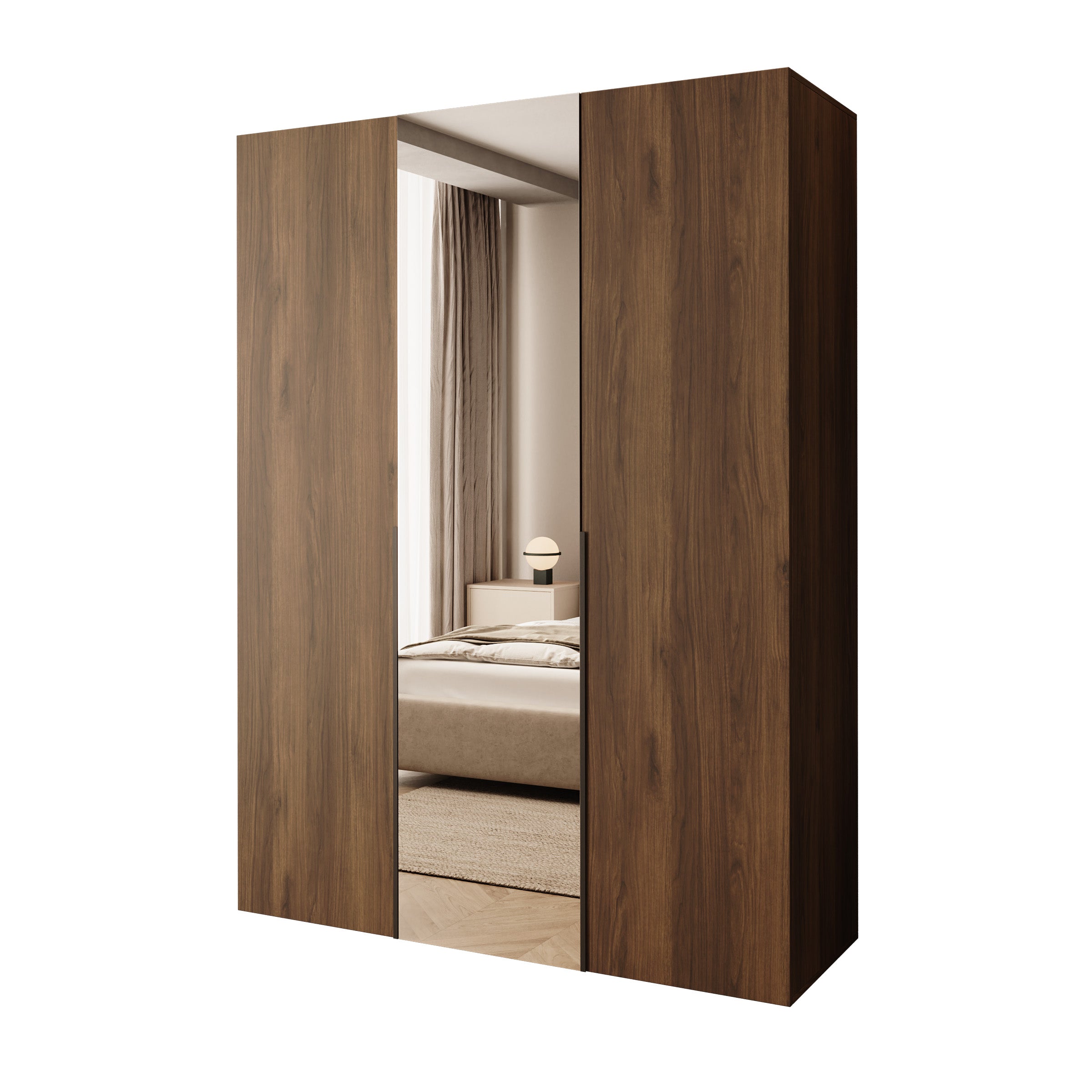 Mercer - Kledingkast 3-deurs - Walnootpatroon - 150x52x202 cm