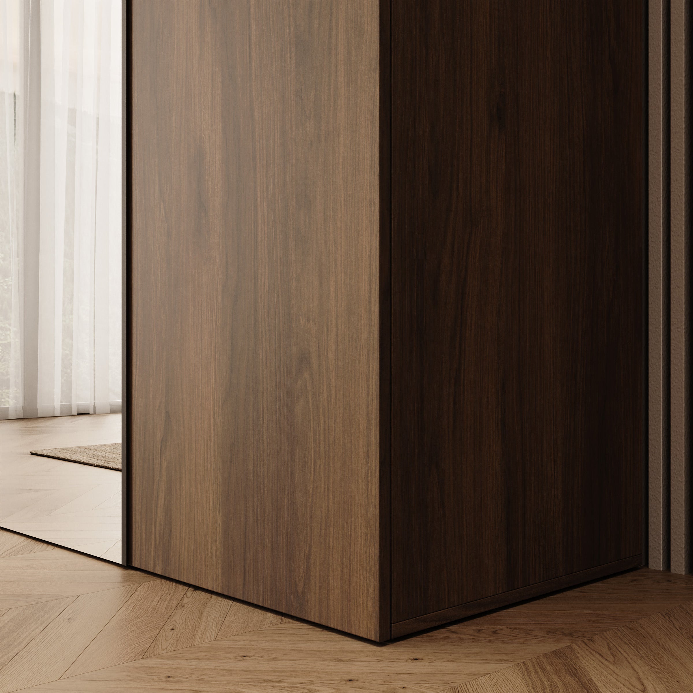 Mercer - Kledingkast 3-deurs - Walnootpatroon - 150x52x202 cm