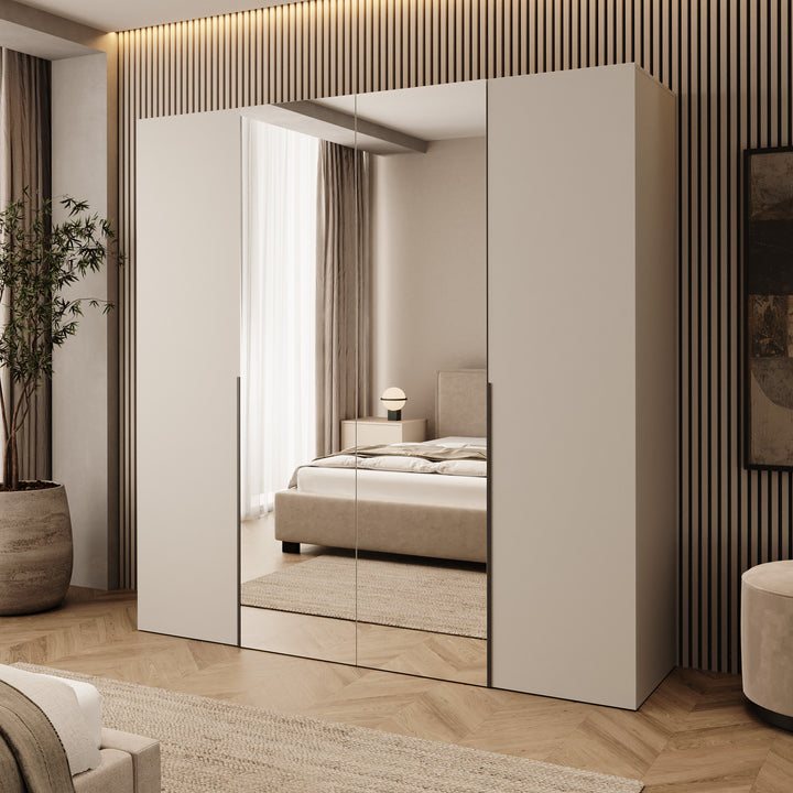 Mercer - Kledingkast 4-deurs - Beige - 200x52x202 cm