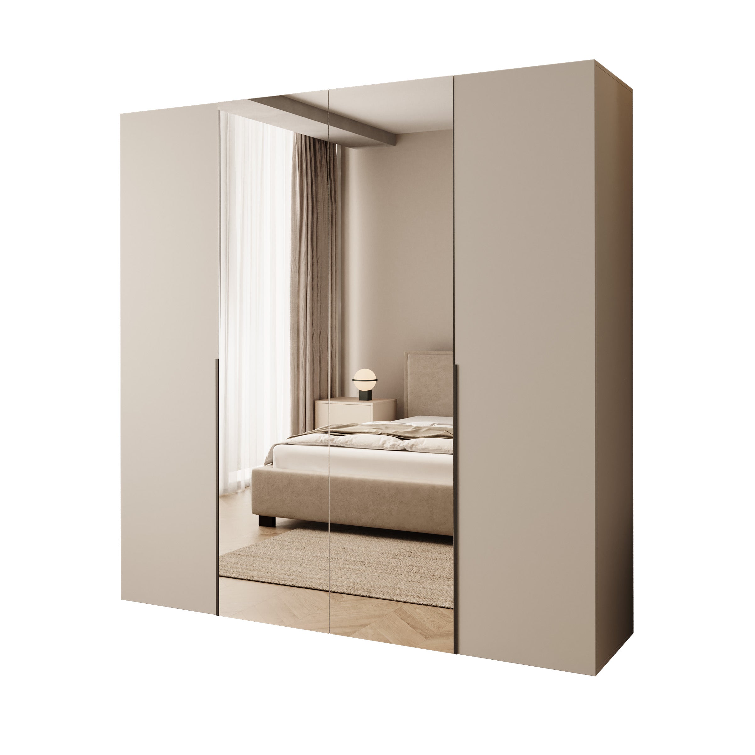 Mercer - Kledingkast 4-deurs - Beige - 200x52x202 cm