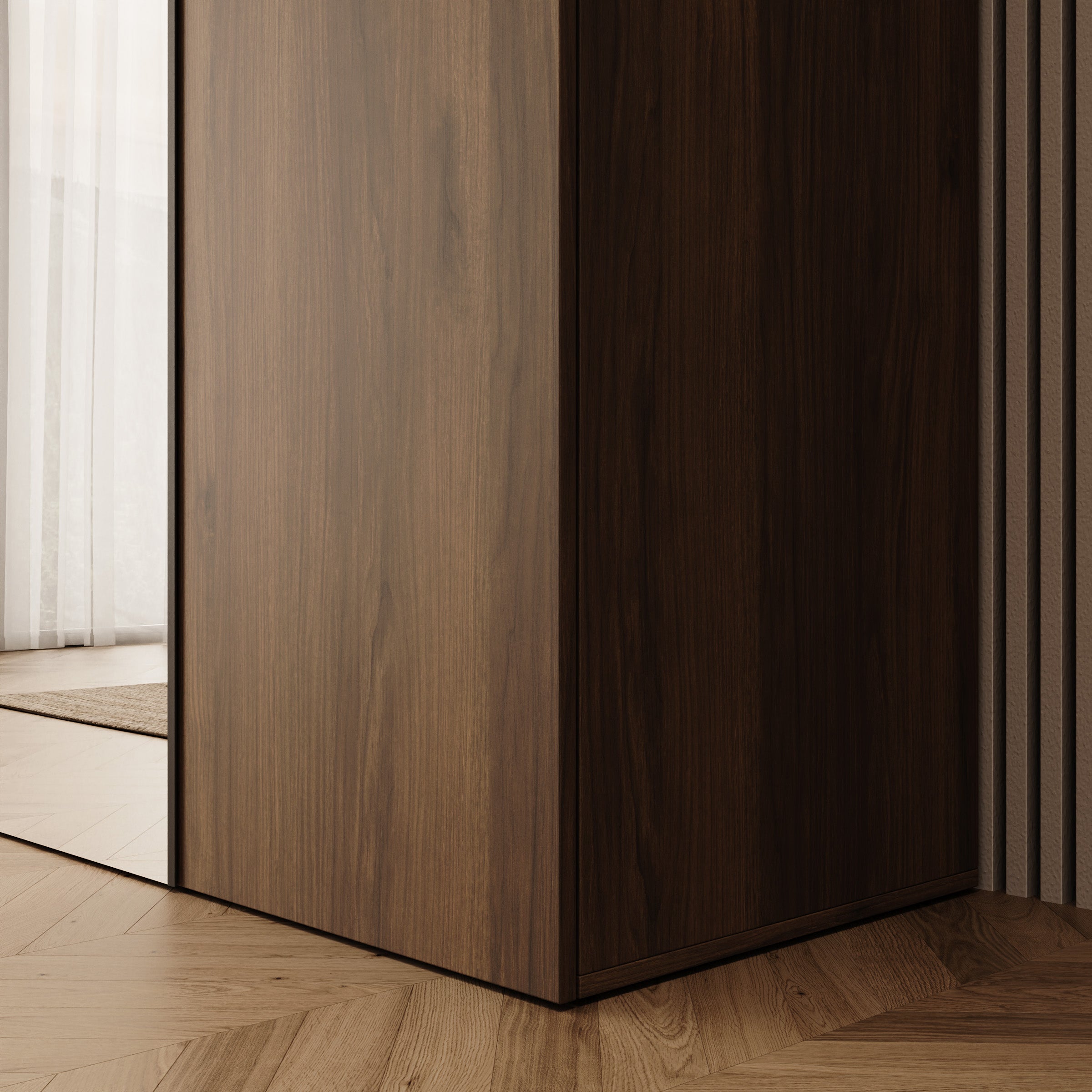 Mercer - Kledingkast 4-deurs - Walnootpatroon - 200x52x202 cm