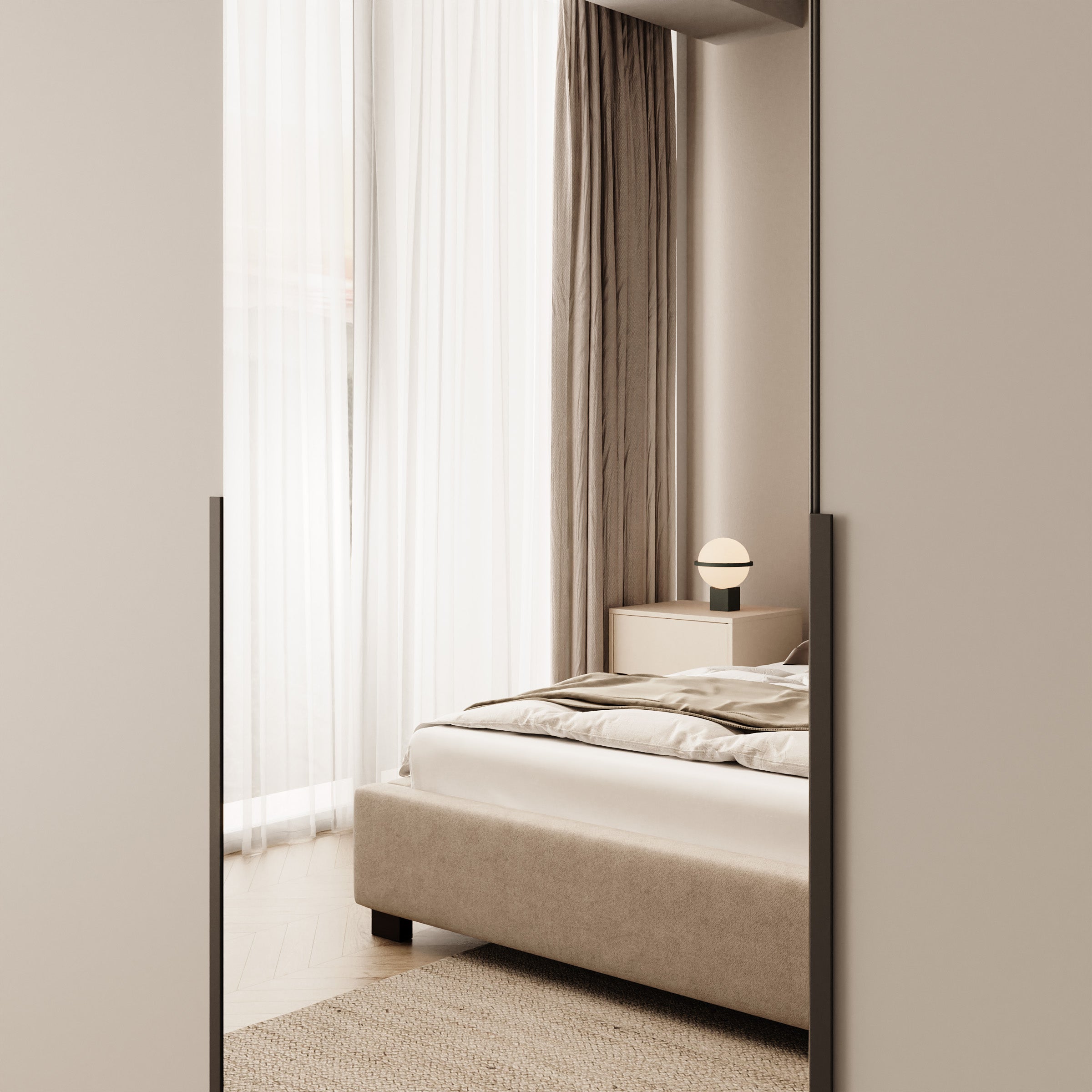 Mercer - Kledingkast 5-deurs - Beige - 250x52x202 cm