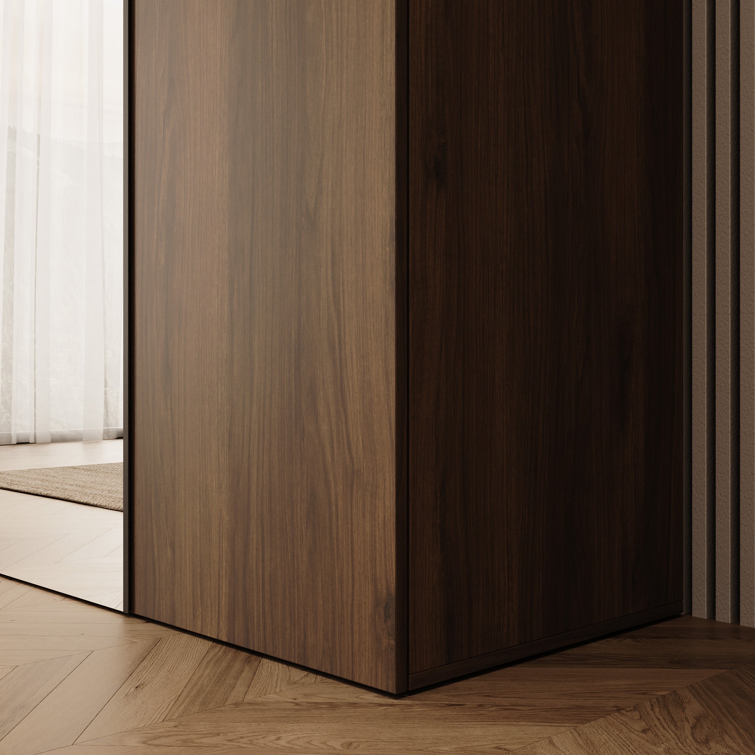 Mercer - Kledingkast 5-deurs - Walnootpatroon - 250x52x202 cm