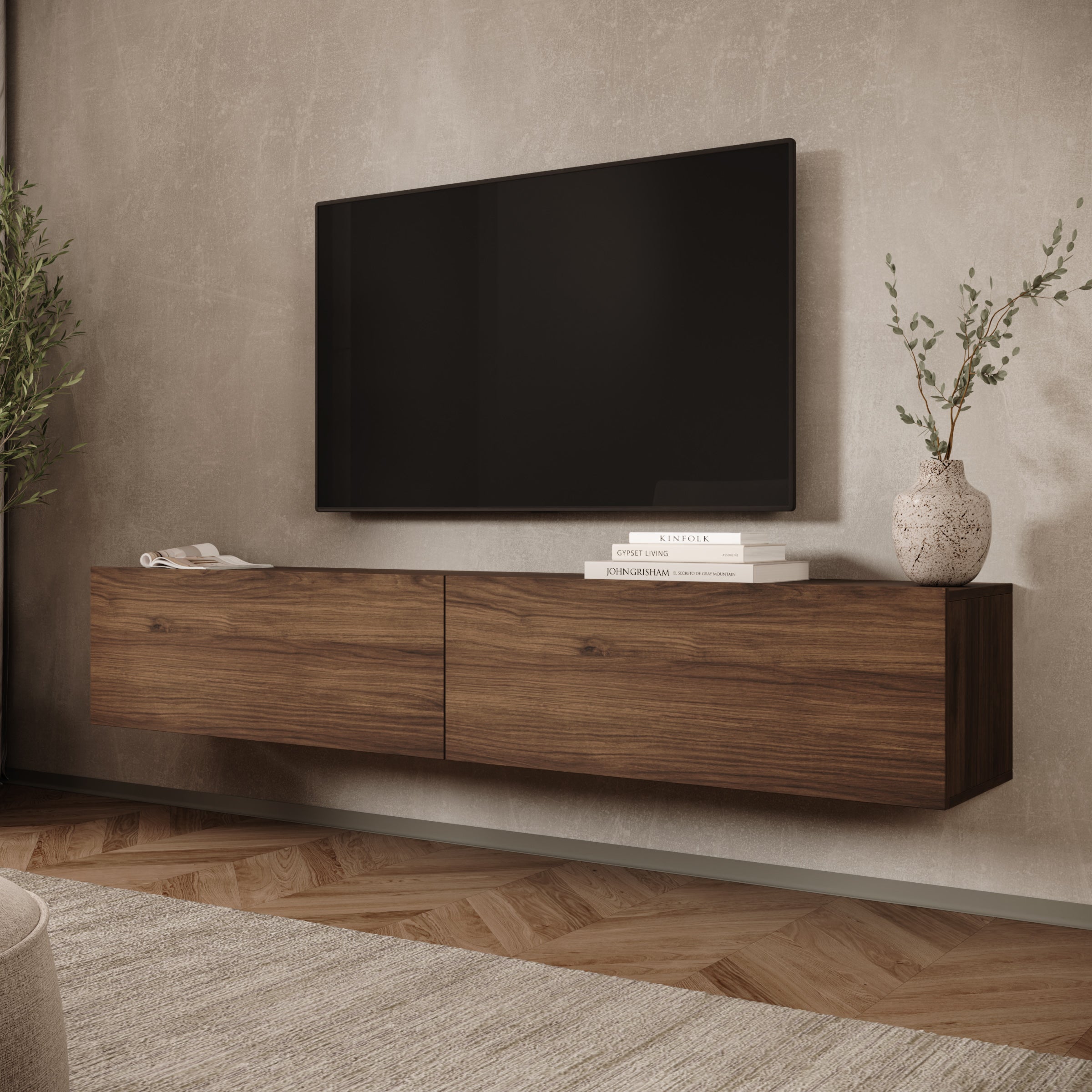 Merion - TV-Meubel - Walnootpatroon - 180x32x32 cm