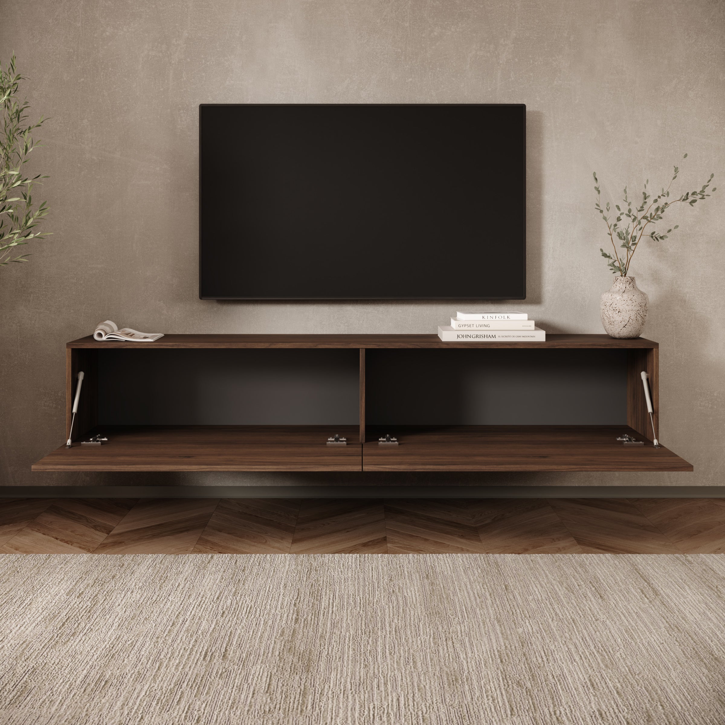 Merion - TV-Meubel - Walnootpatroon - 180x32x32 cm