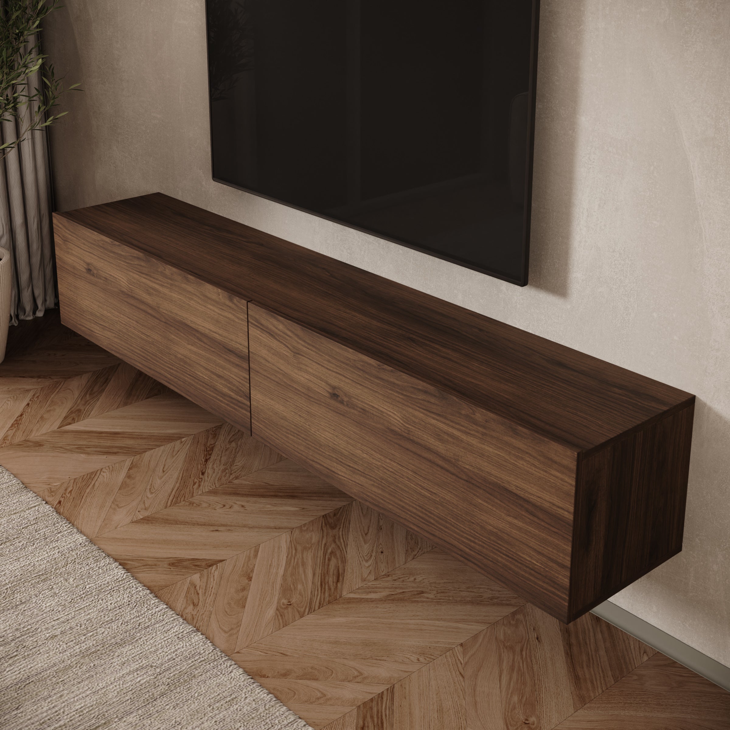 Merion - TV-Meubel - Walnootpatroon - 180x32x32 cm