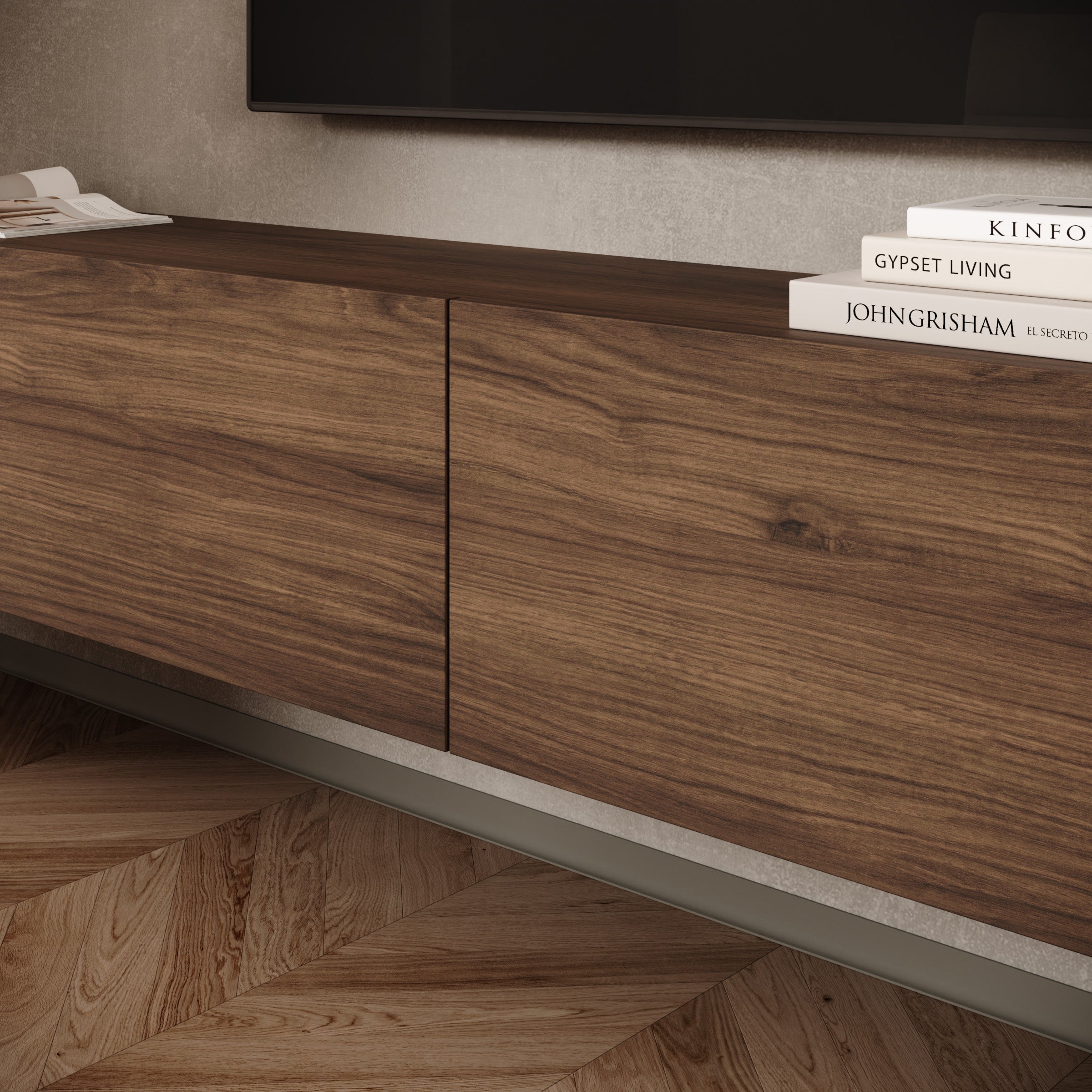 Merion - TV-Meubel - Walnootpatroon - 200x32x32 cm