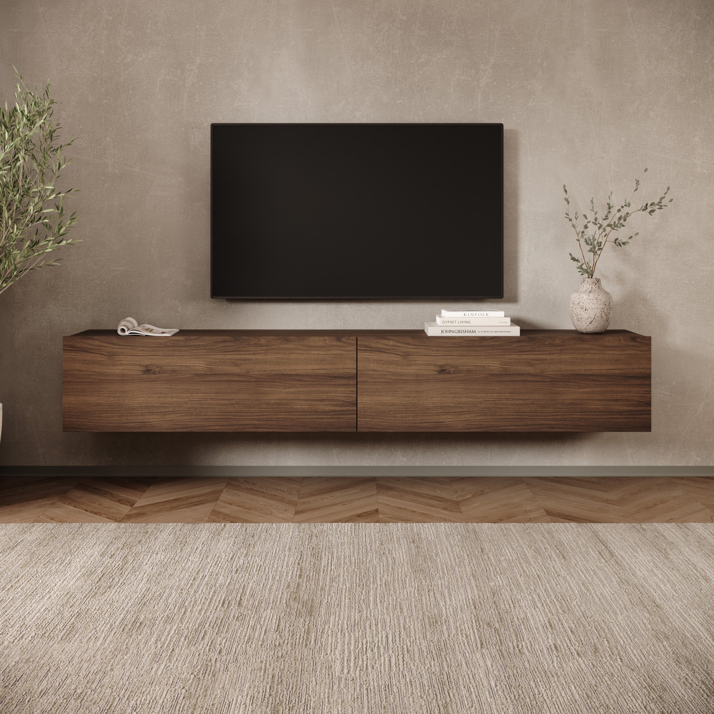 Merion - TV-Meubel - Walnootpatroon - 200x32x32 cm