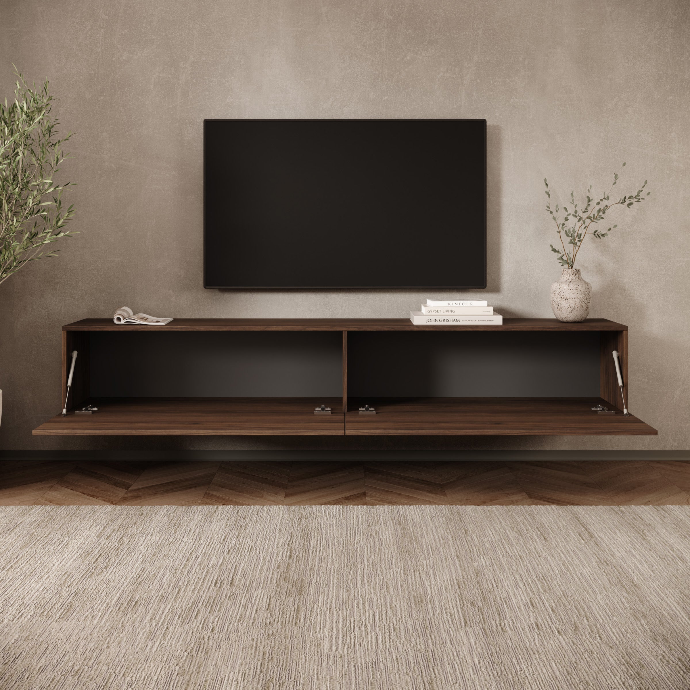 Merion - TV-Meubel - Walnootpatroon - 200x32x32 cm