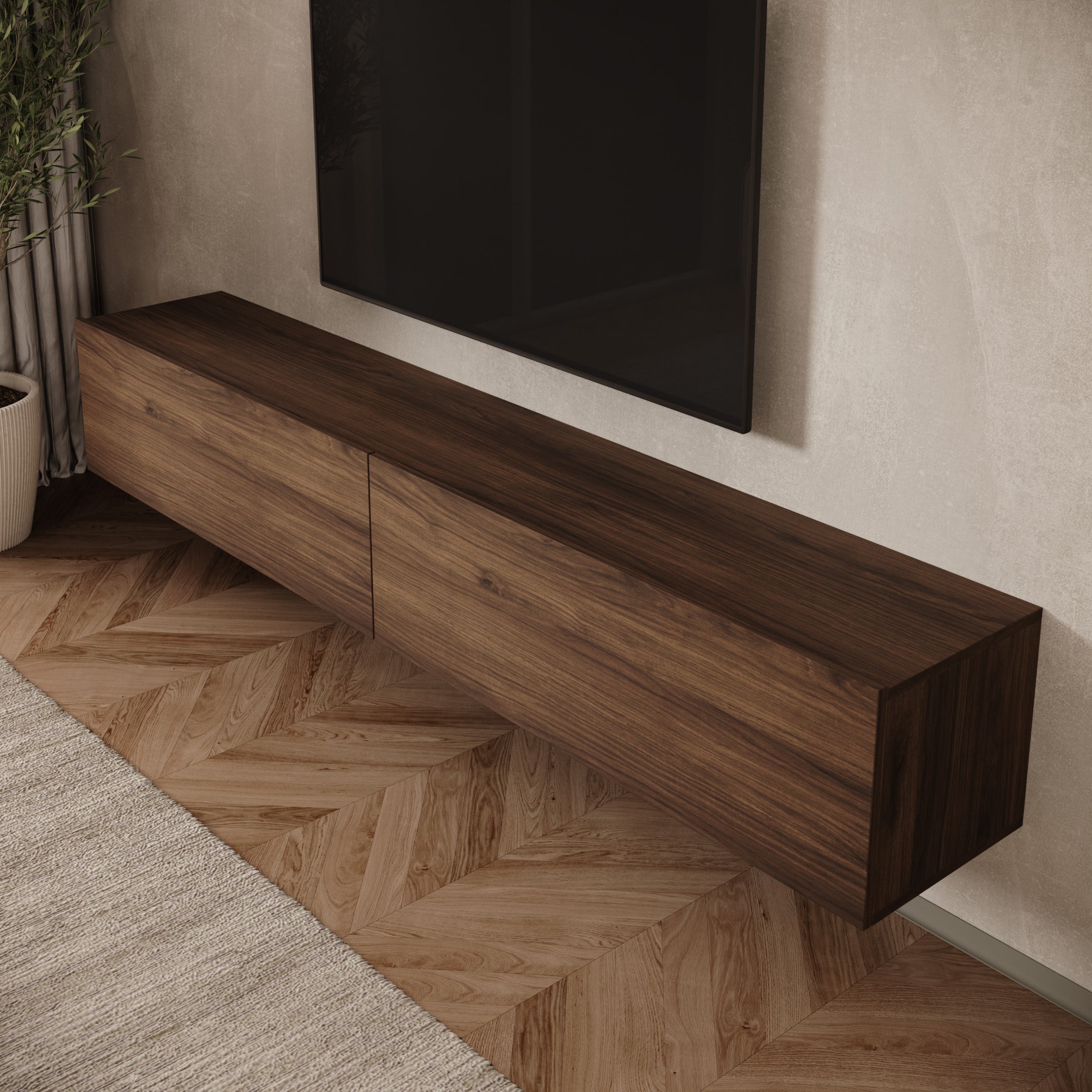 Merion - TV-Meubel - Walnootpatroon - 200x32x32 cm