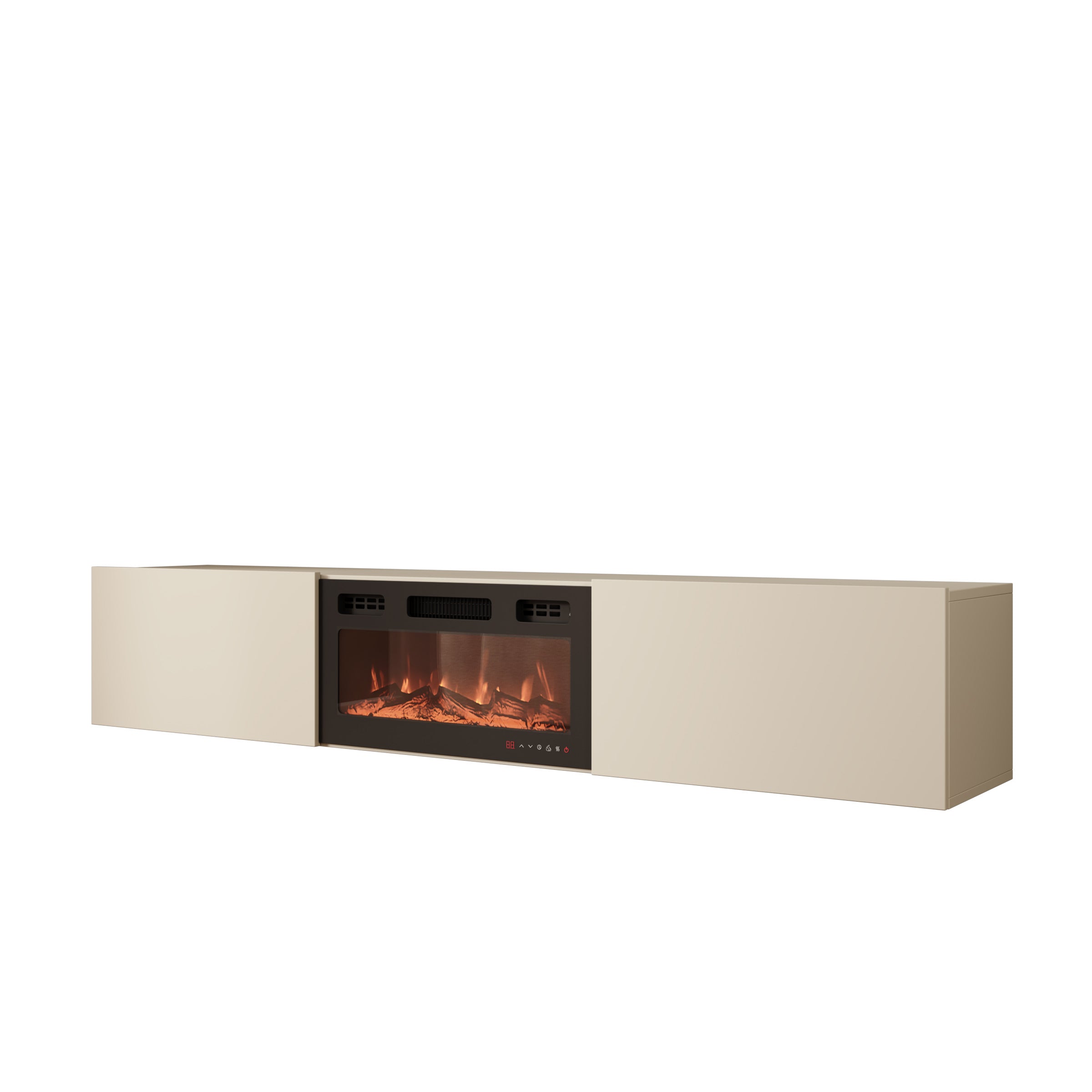 Merion - TV-Meubel met sfeerhaard - Beige - 180x32x32 cm