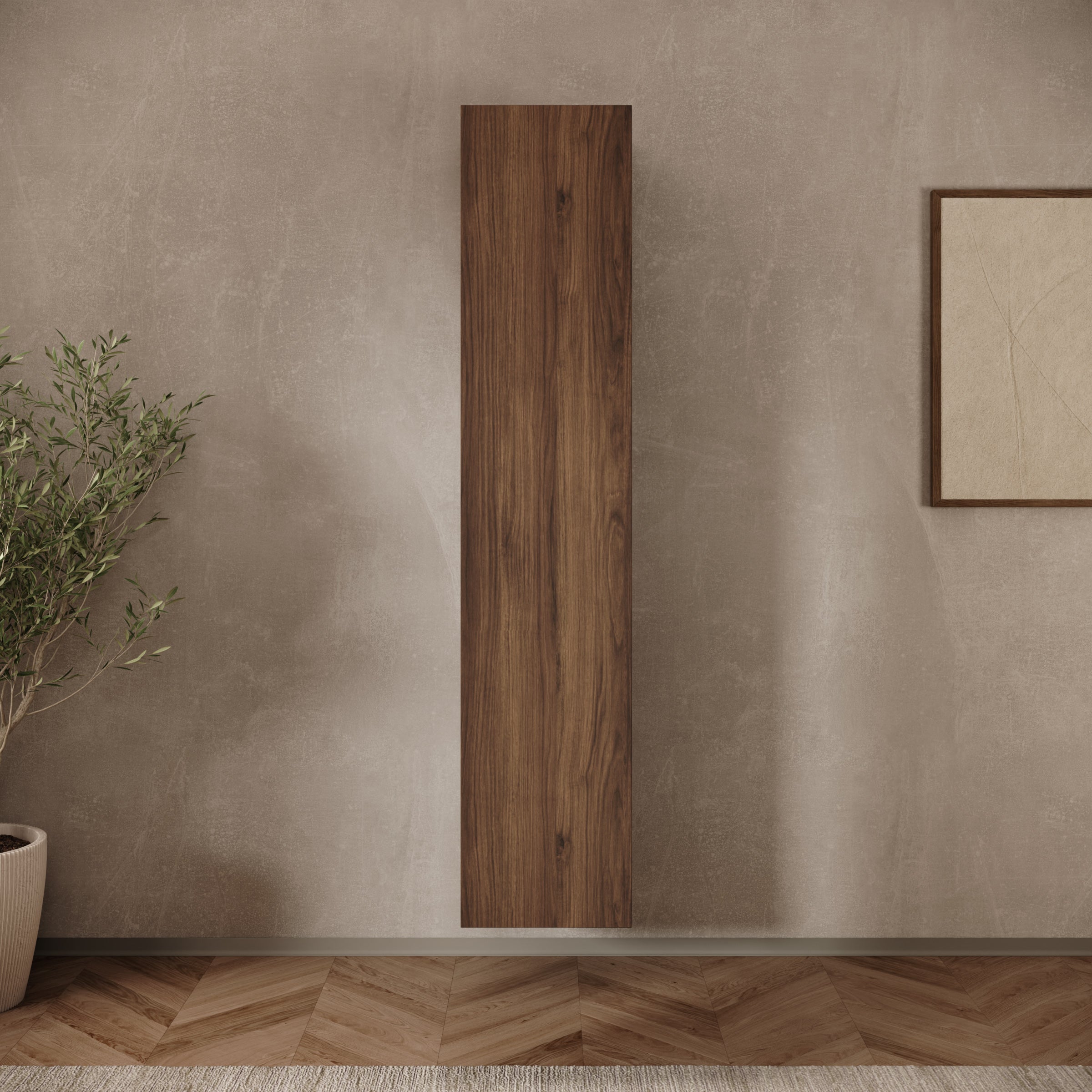 Merion - Vitrinekast - Walnootpatroon - 35x32x168 cm