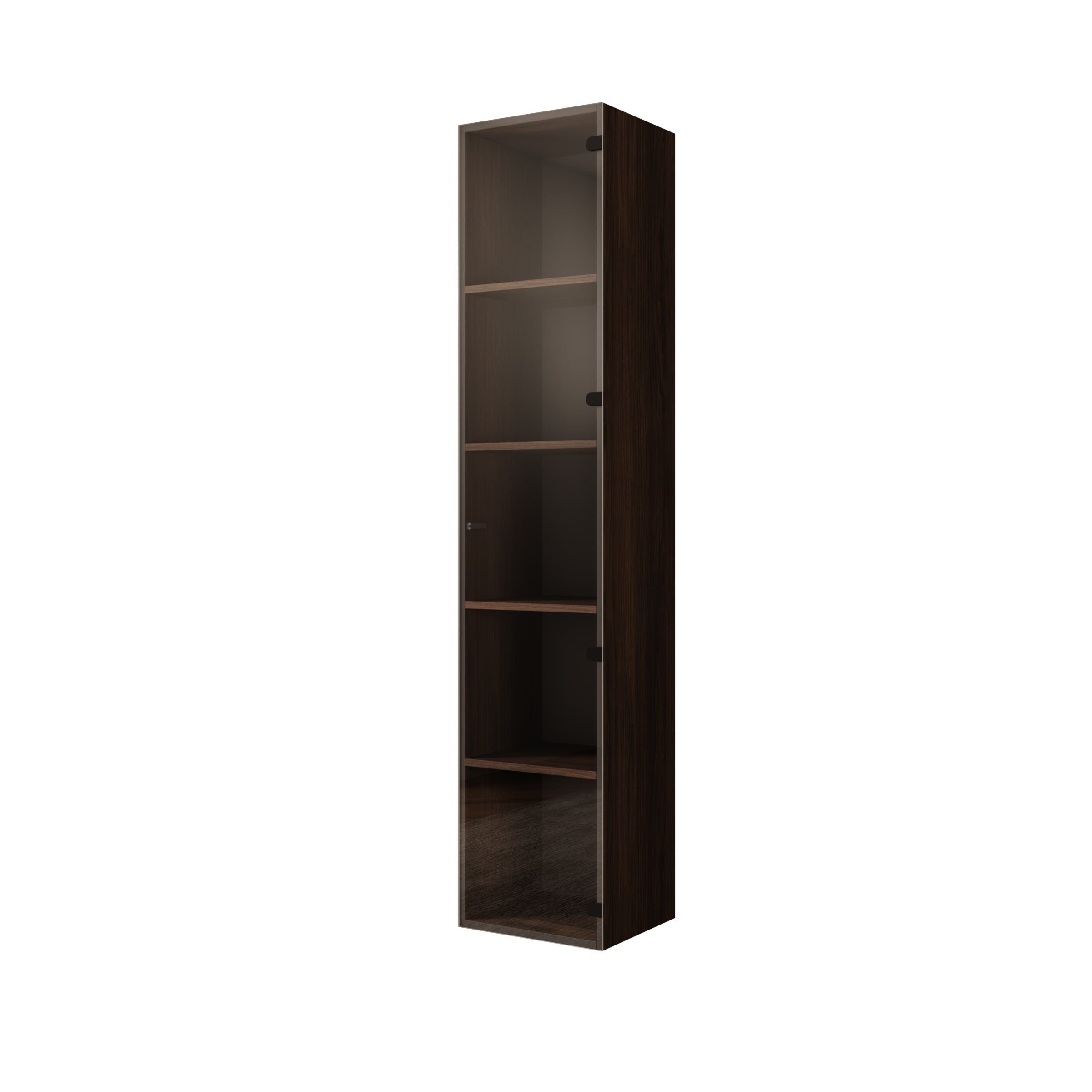 Merion - Vitrinekast met glas - Walnootpatroon - 35x32x168 cm